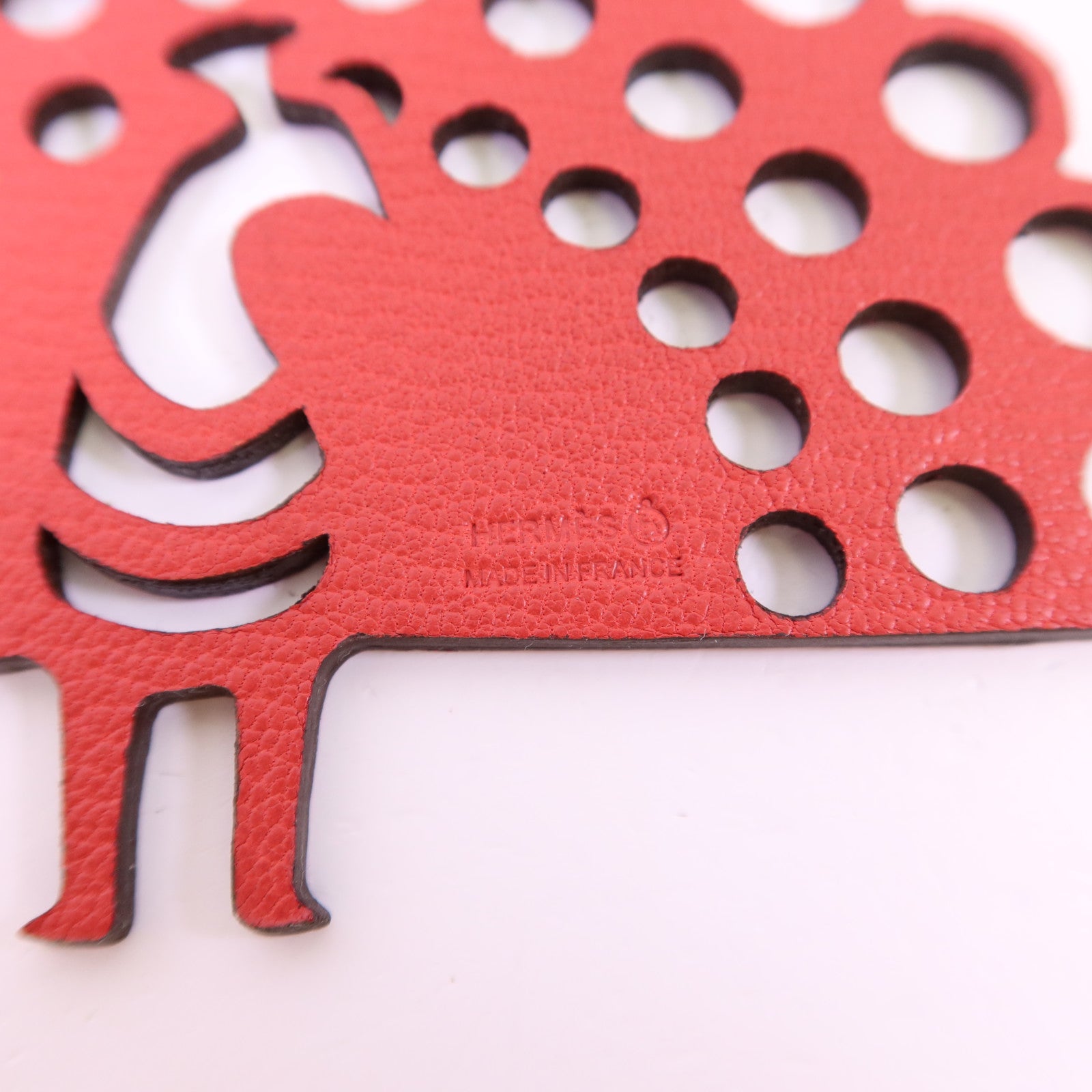 HERMES Clemence皮革/Chevre皮革Petit H Peacock Charm掛飾