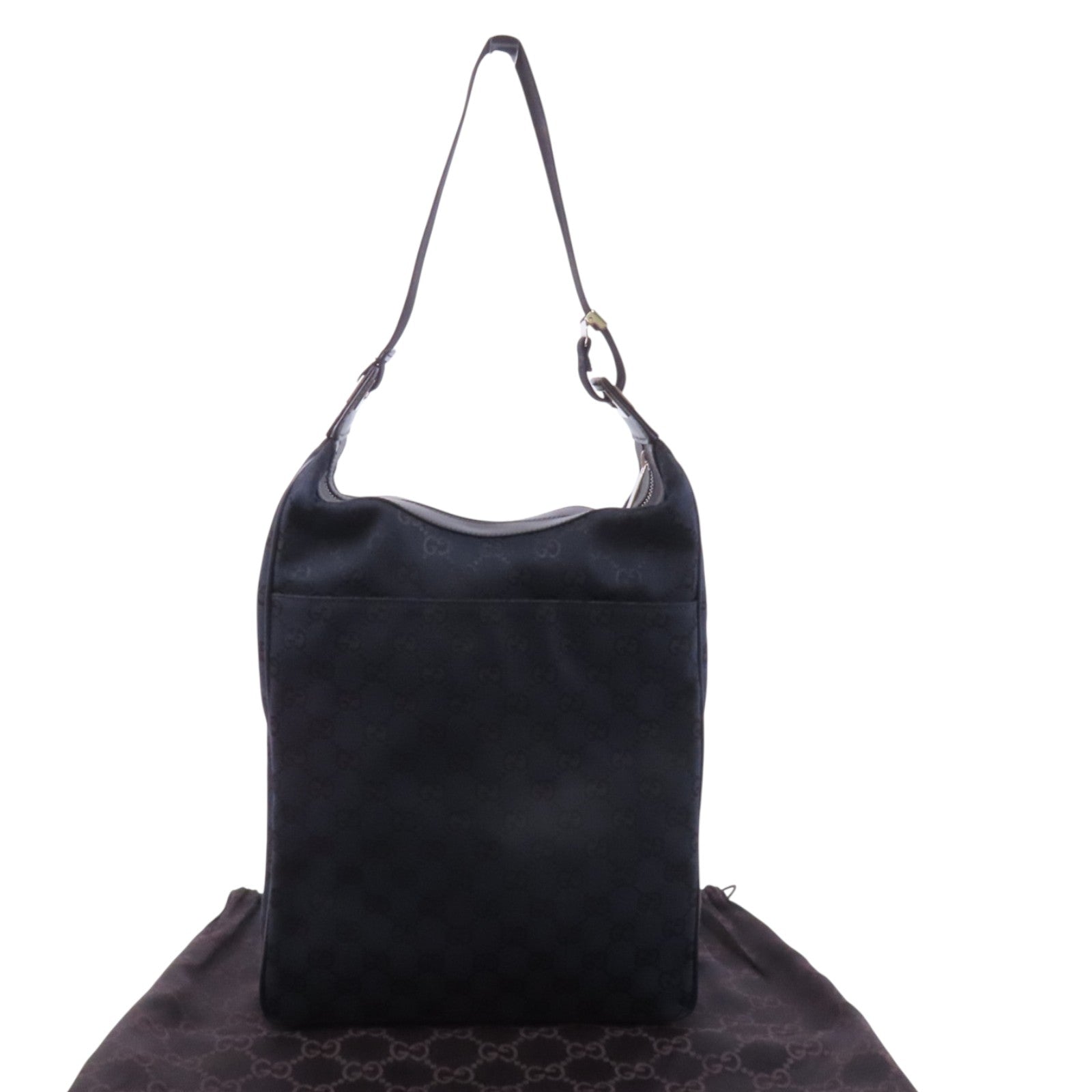GUCCI GG帆布Hand Bag銀扣肩背袋