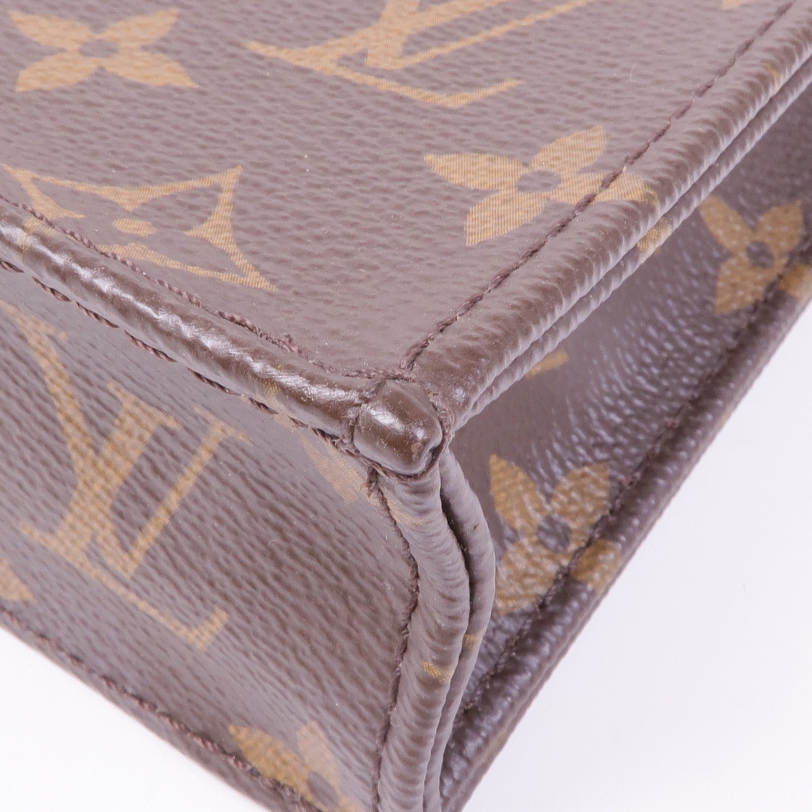 LOUIS VUITTON Monogram Petit Sac Plat金扣手挽肩背兩用袋Monogram Petit Sac Plat金扣手挽肩背兩用袋