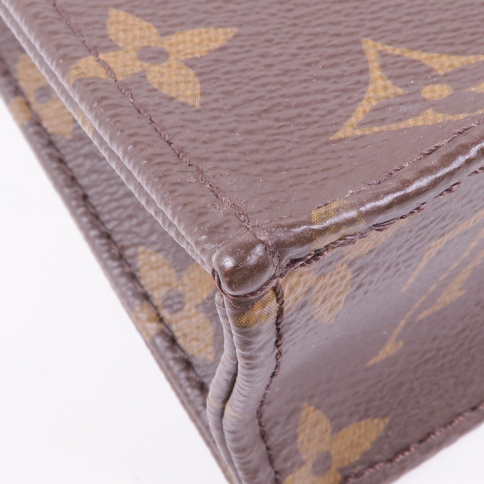 LOUIS VUITTON Monogram Petit Sac Plat金扣手挽肩背兩用袋Monogram Petit Sac Plat金扣手挽肩背兩用袋