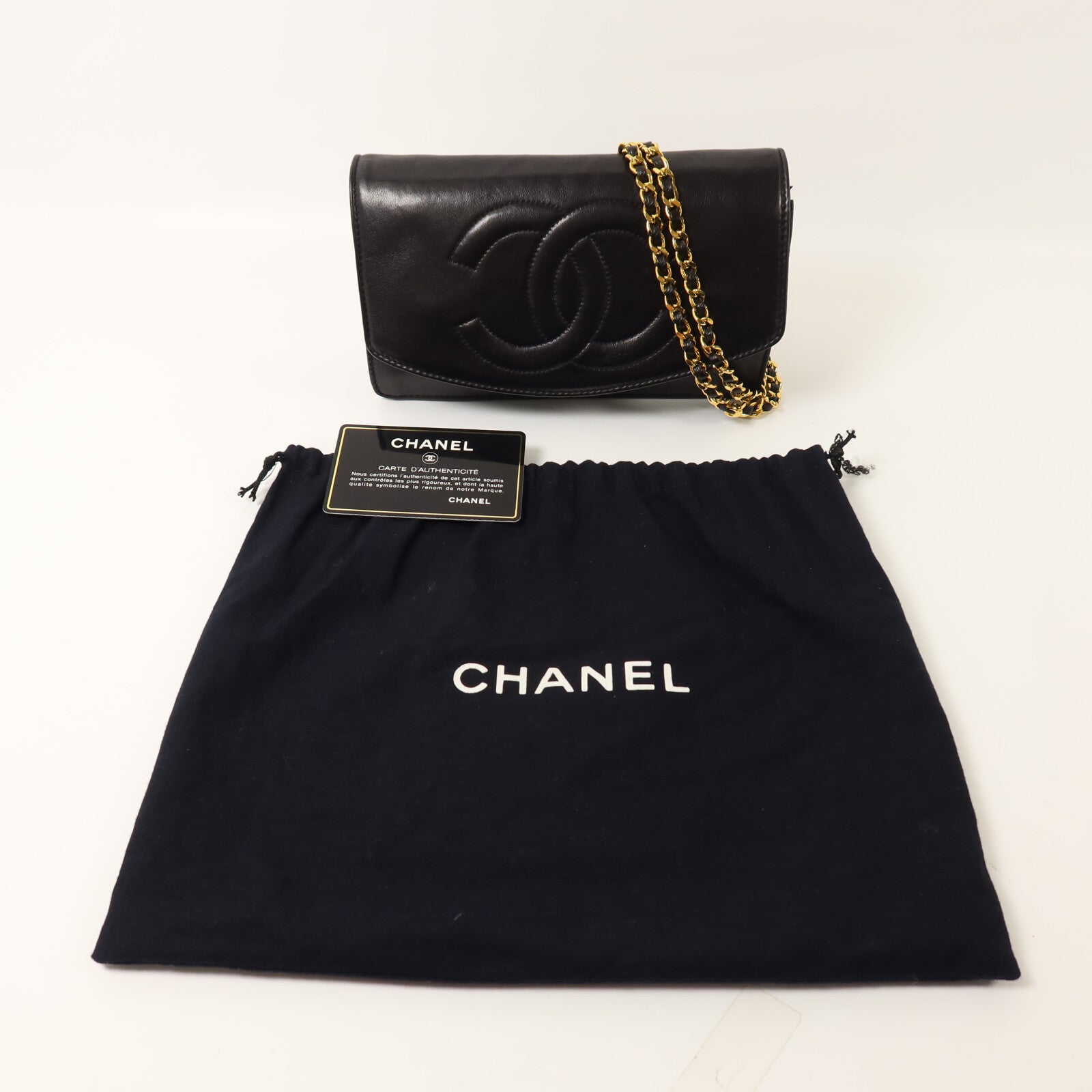CHANEL 羊皮皮革Vintage Wallet On Chain鏈帶肩背袋