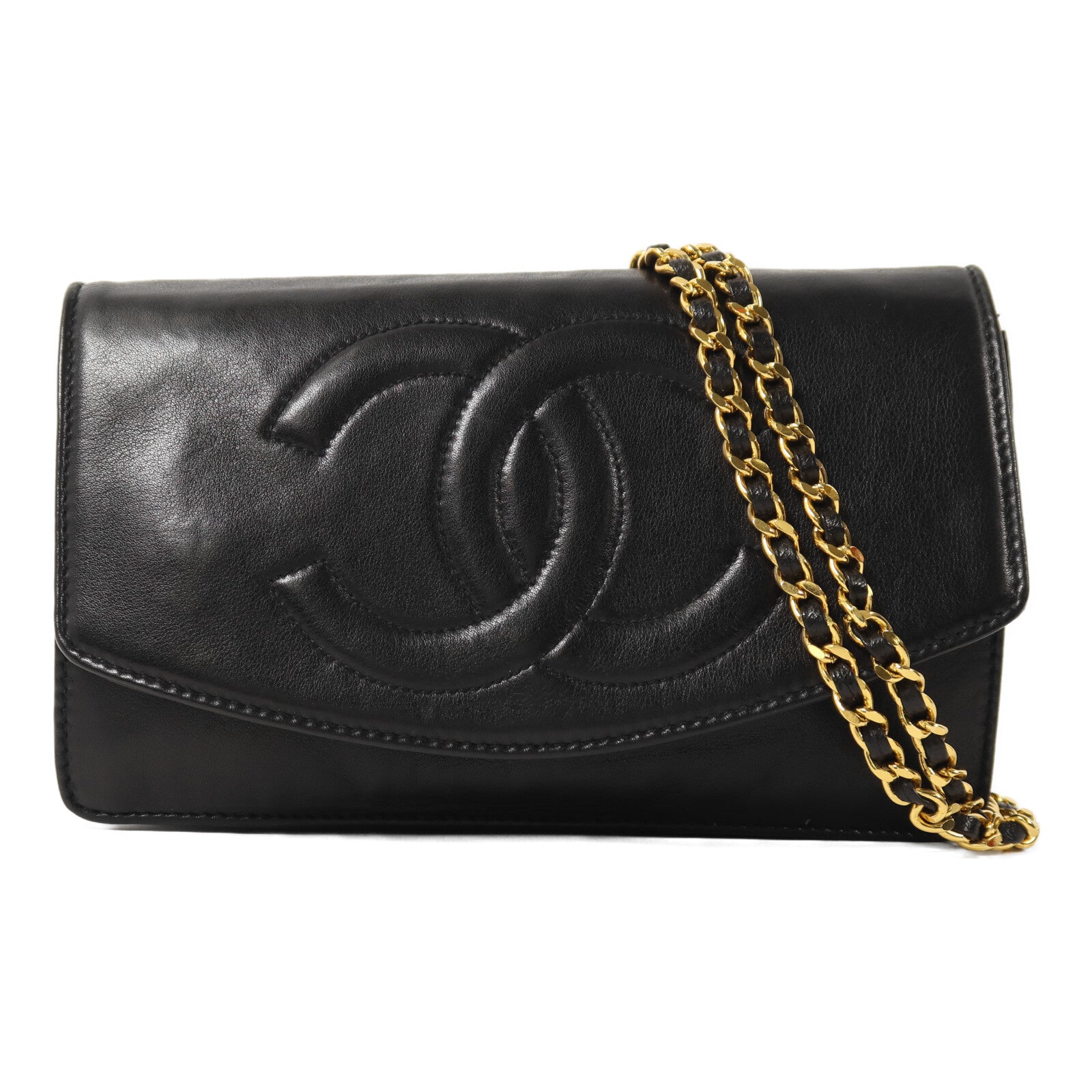 CHANEL 羊皮皮革Vintage Wallet On Chain鏈帶肩背袋