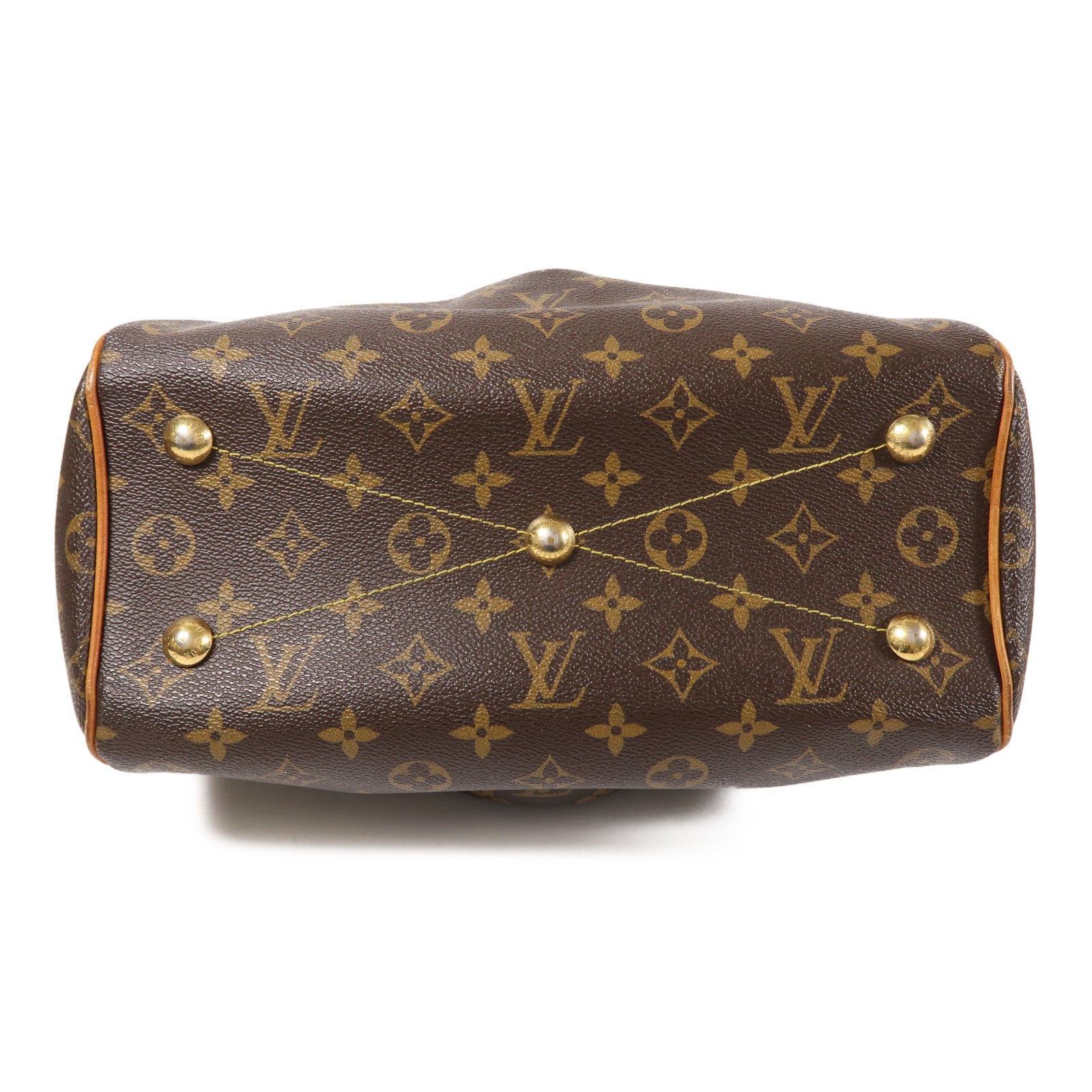 LOUIS VUITTON LV GHW Tivoli PM Shoulder Handbag M40143 Monogram Brown