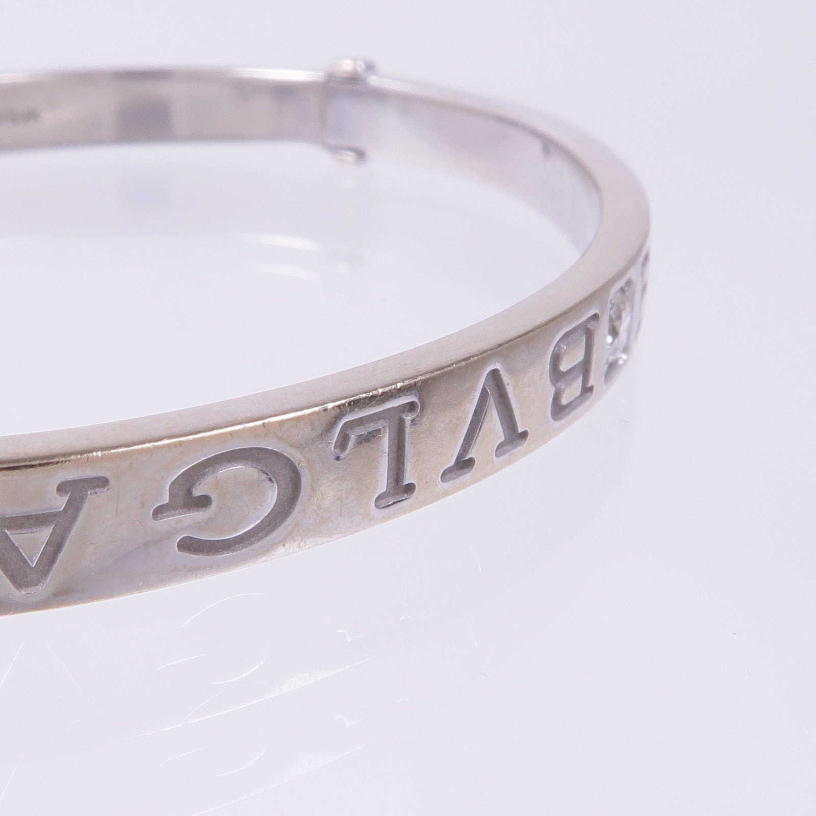 BVLGARI 18K白金Bvlgari Bvlgari Double Logo Bracelet鑽石手鐲