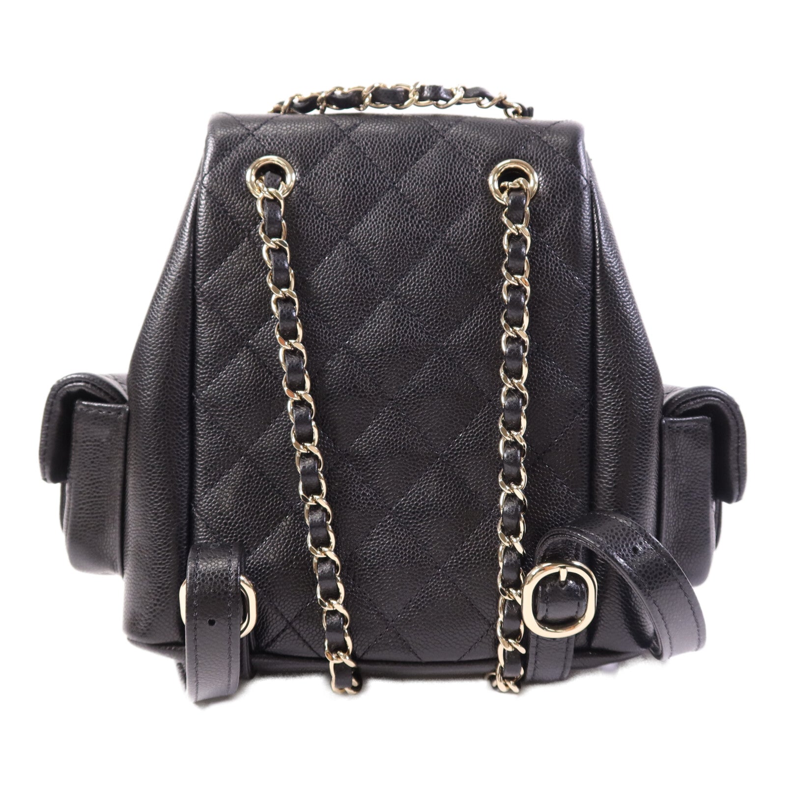 CHANEL 牛皮皮革Small Duma金扣鏈帶背包