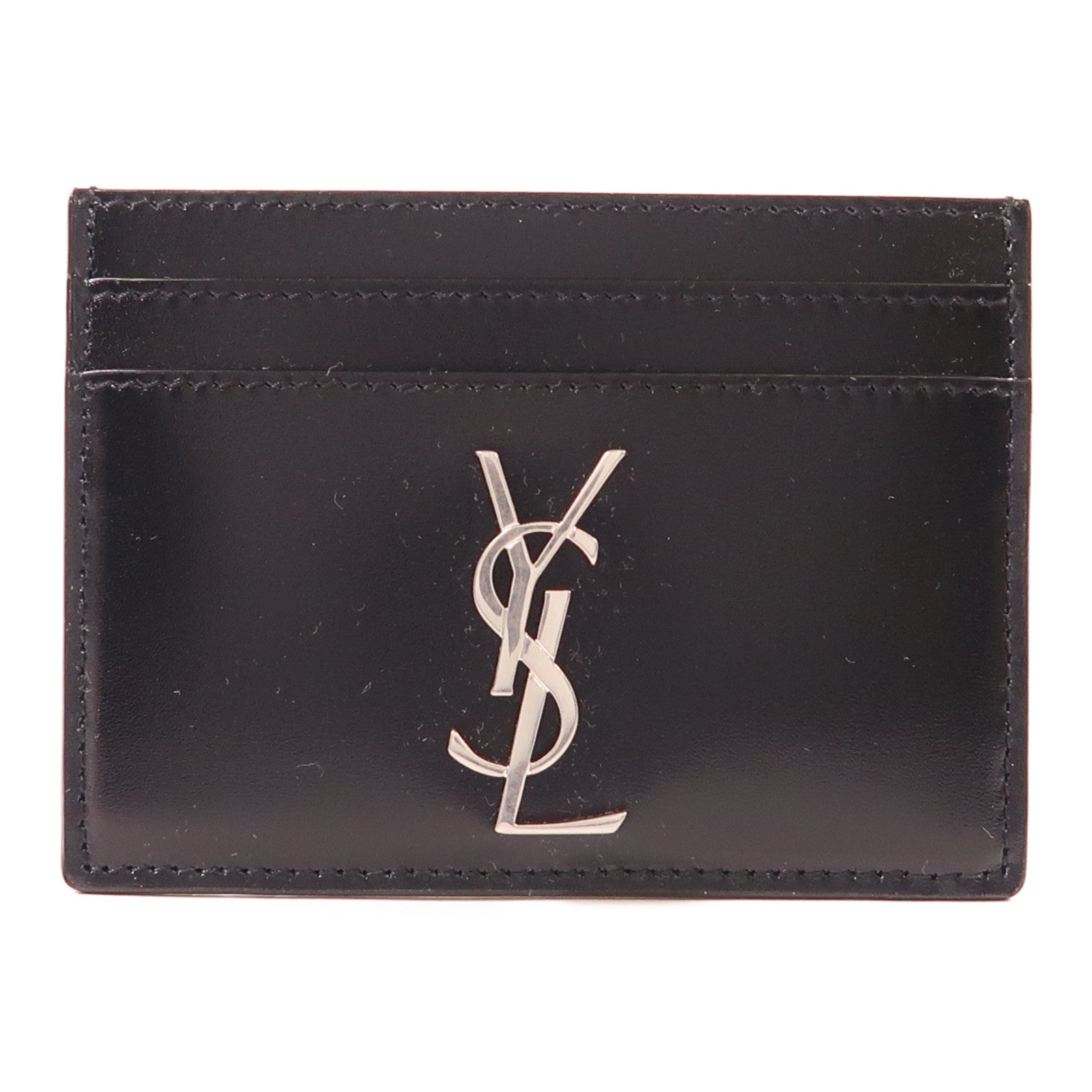 SAINT LAURENT 牛皮皮革Cassandre Card Case銀扣卡片套