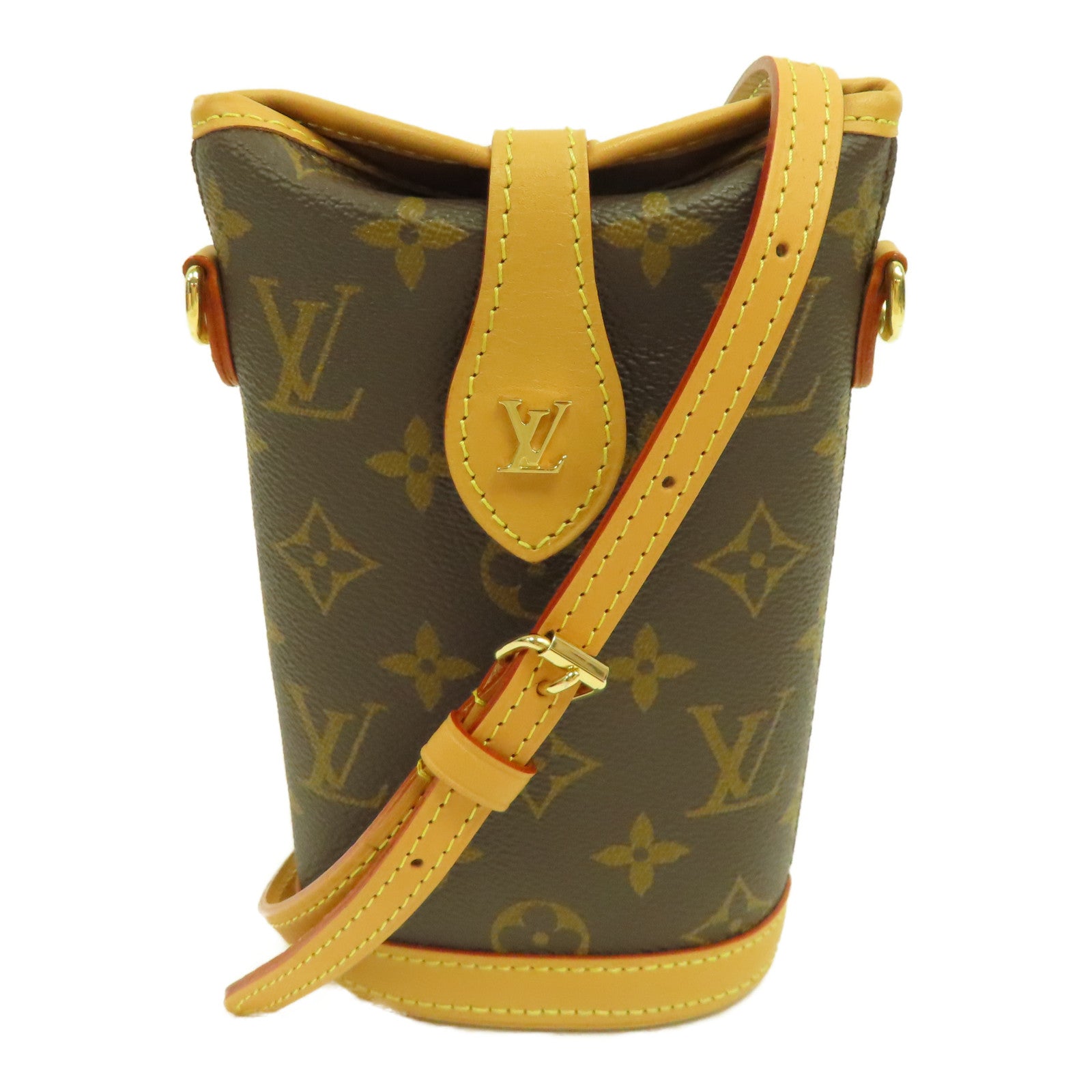 LOUIS VUITTON Monogram Fold Me Pouch金扣肩背袋啡色