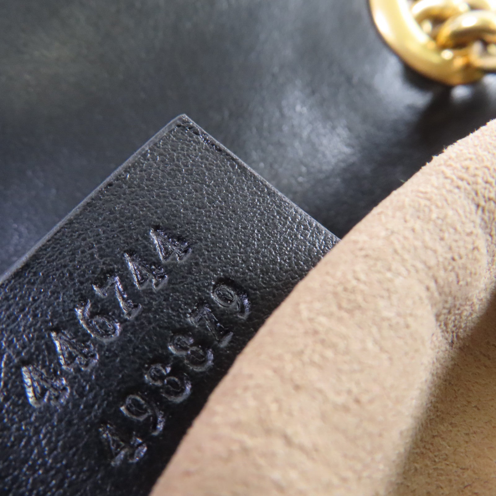 GUCCI 牛皮皮革GG Marmont Mini Shoulder Bag金扣鏈帶肩背袋黑色