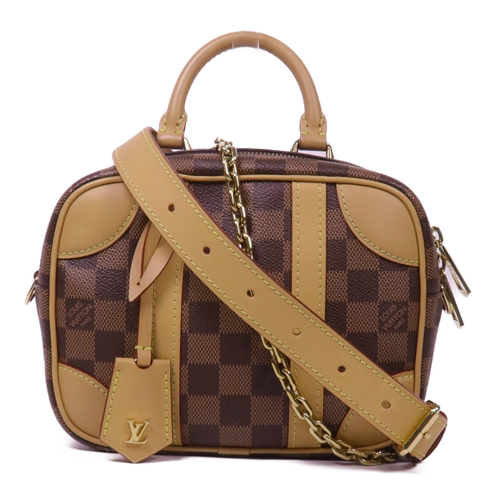 LOUIS VUITTON Damier Valisette Souple BB金扣手挽肩背兩用袋