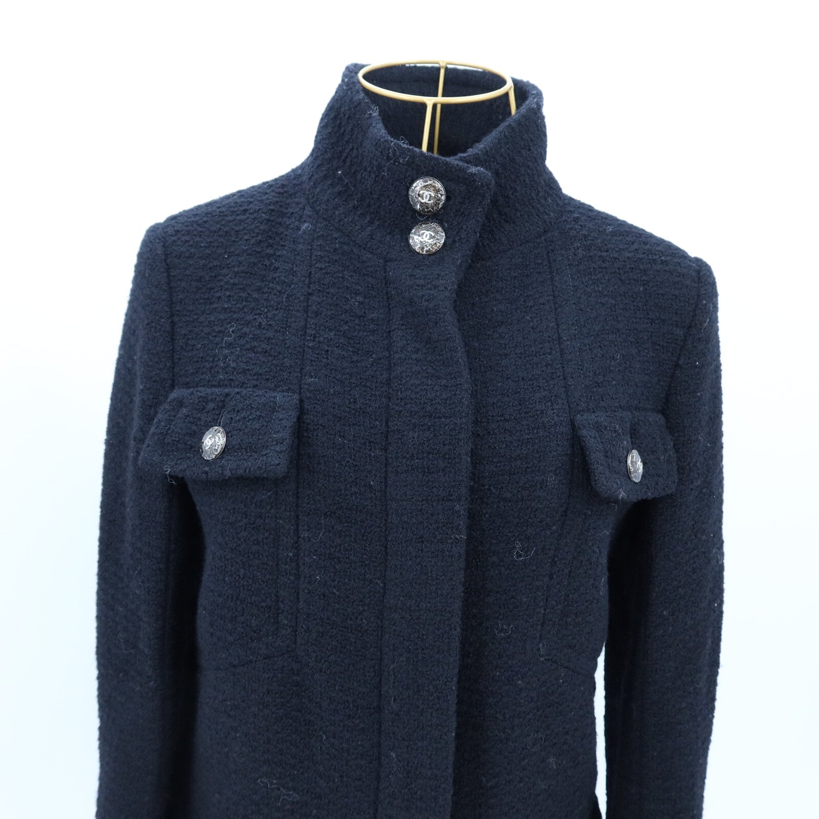 CHANEL Wool/Silk Tweed Coat大衣
