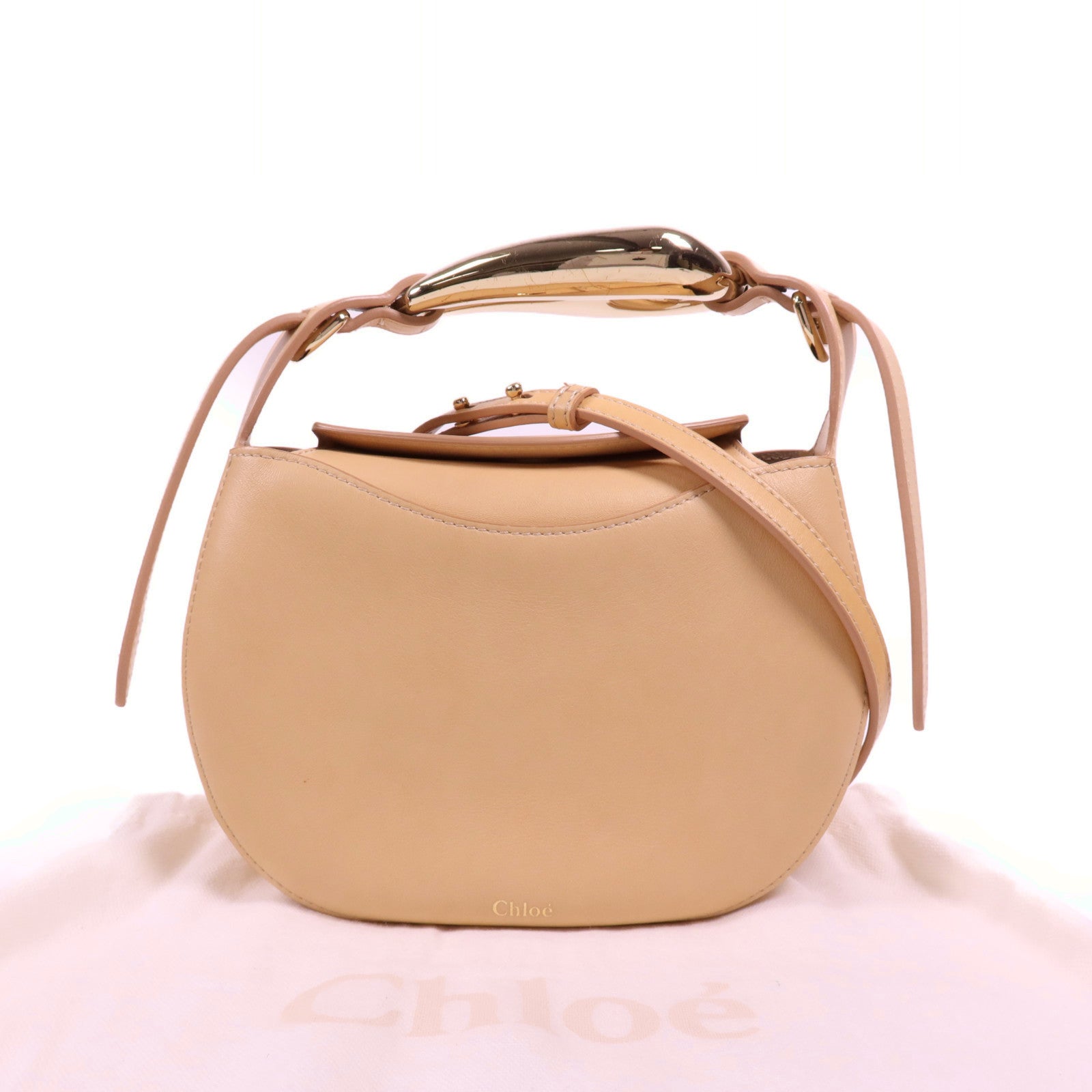 Chloe 牛皮皮革Shoulder Bag金扣手挽肩背兩用袋