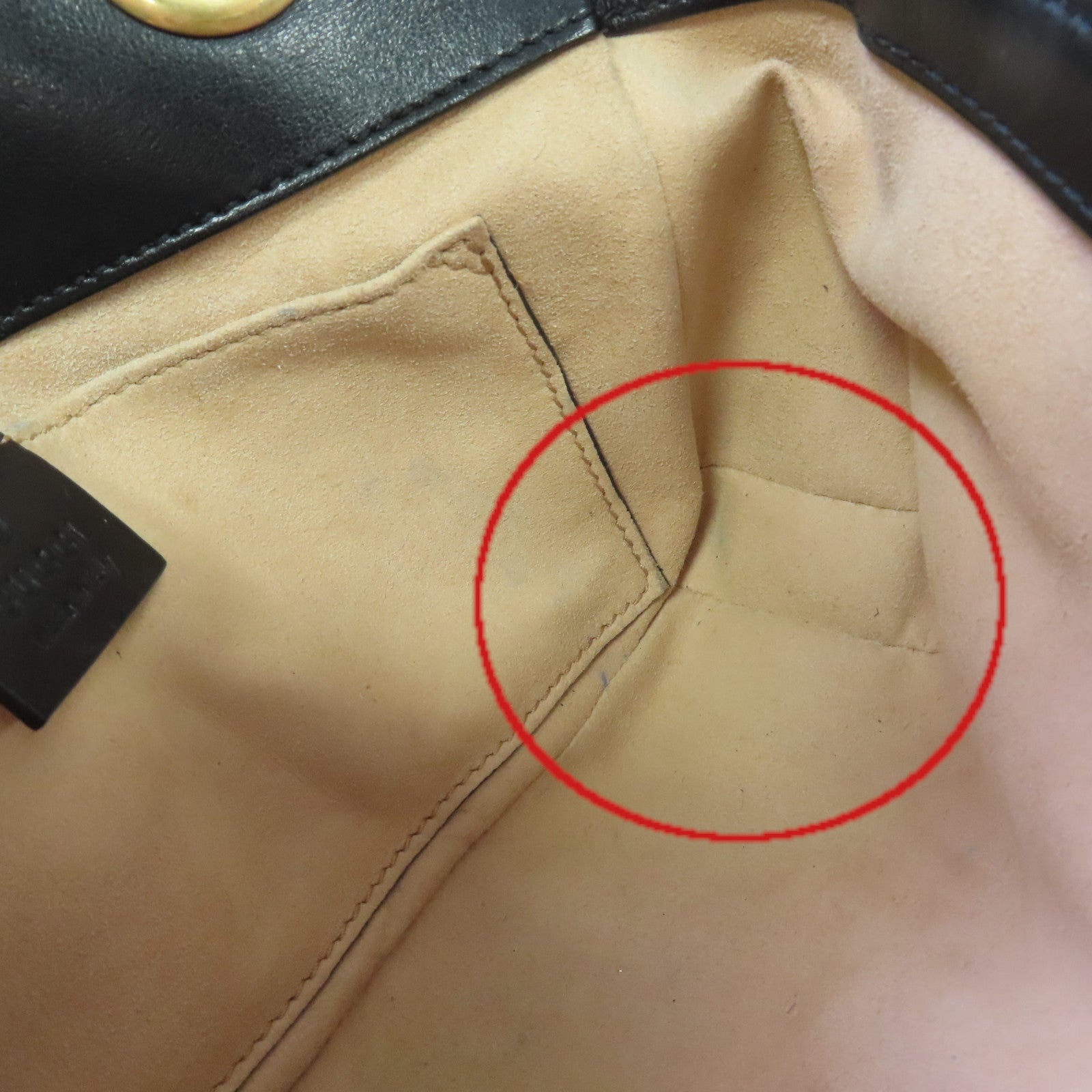 GUCCI 牛皮皮革GG Marmont Mini Shoulder Bag金扣鏈帶肩背袋黑色