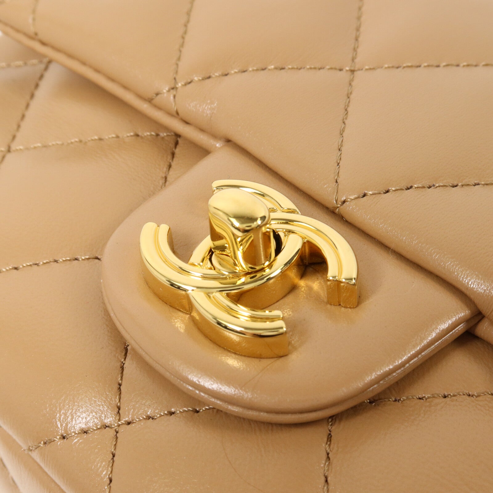 CHANEL 羊皮皮革Handle Flap Bag鏈帶手挽肩背兩用袋