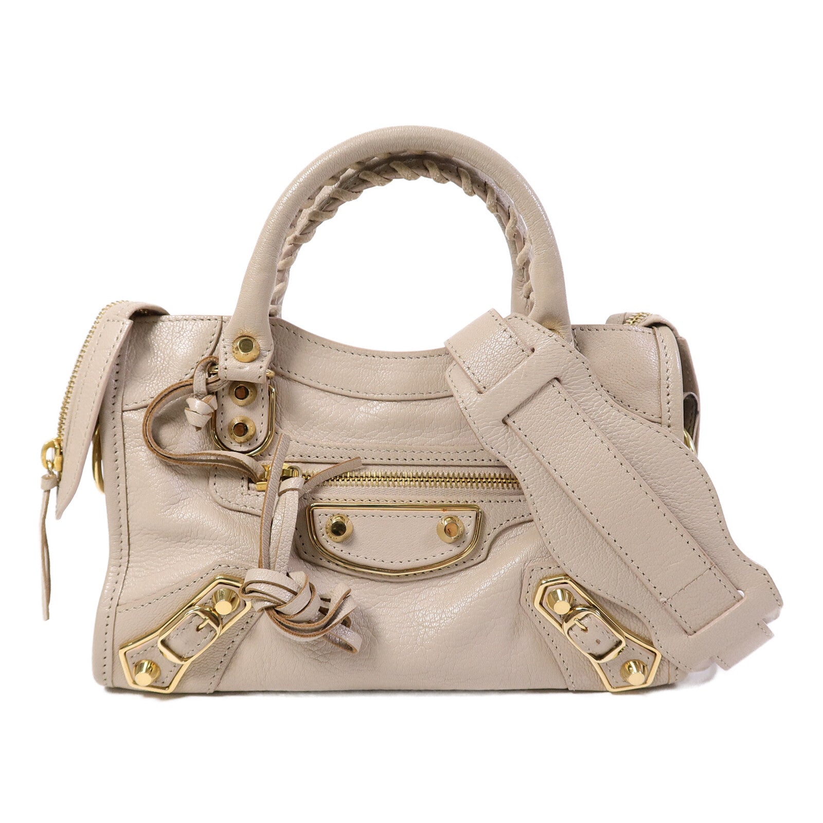 BALENCIAGA 牛皮皮革Classic Metallic Edge Mini City手挽肩背兩用袋