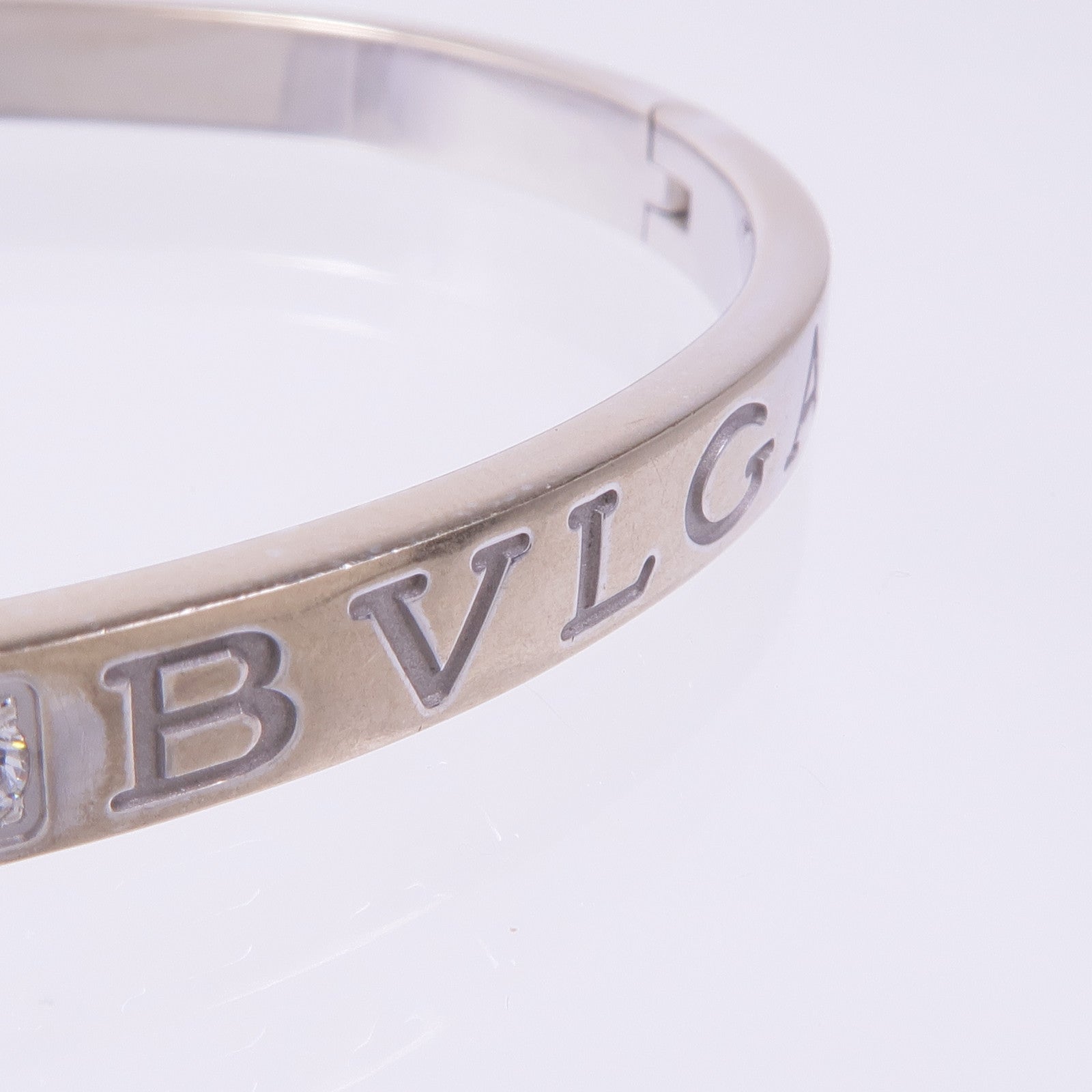 BVLGARI 18K白金Bvlgari Bvlgari Double Logo Bracelet鑽石手鐲