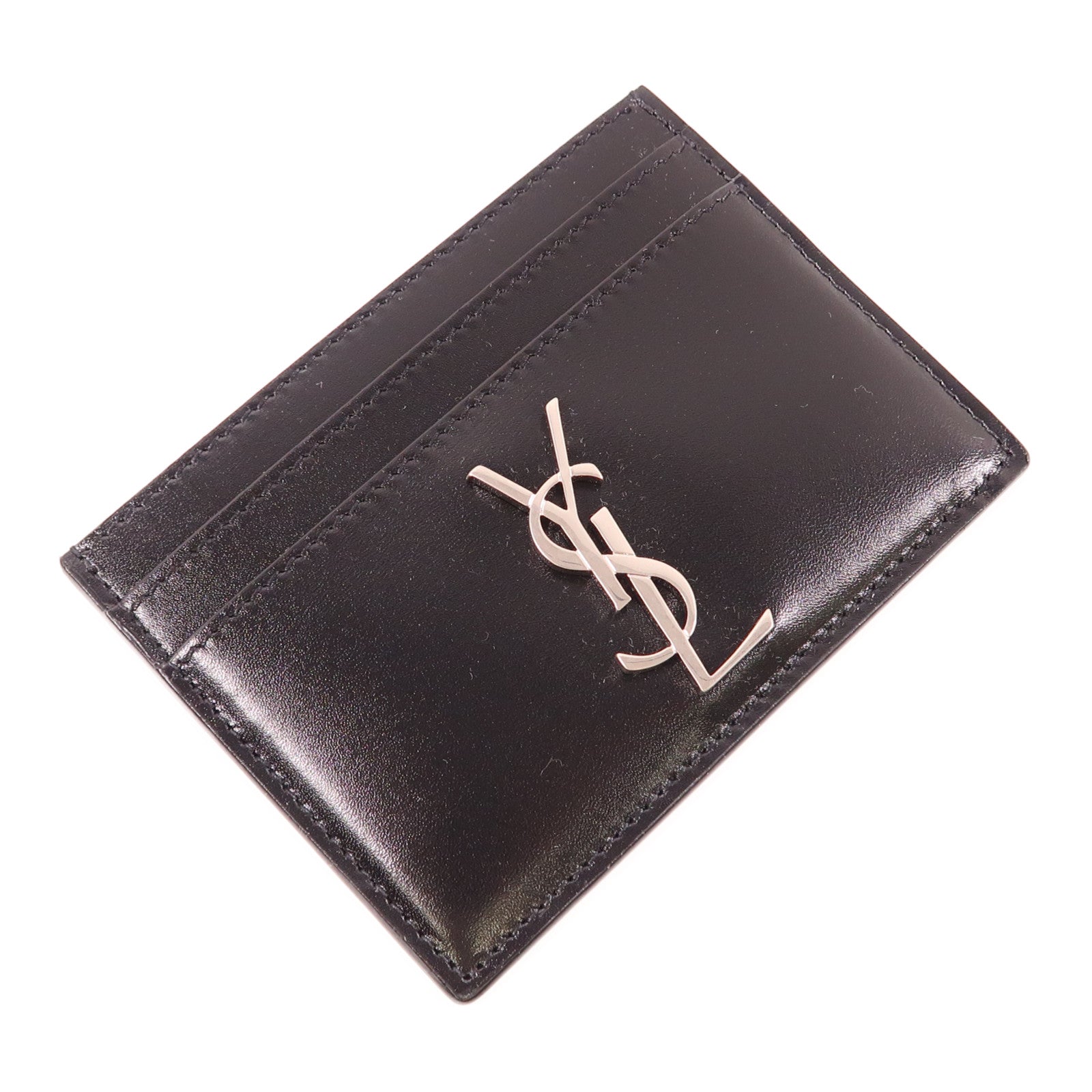 SAINT LAURENT 牛皮皮革Cassandre Card Case銀扣卡片套