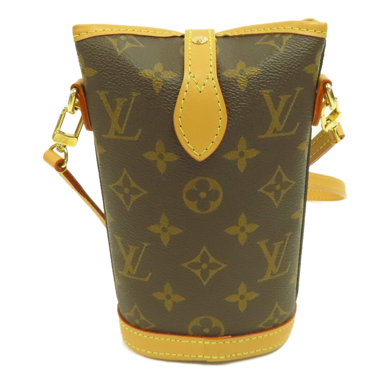 LOUIS VUITTON Monogram Fold Me Pouch金扣肩背袋啡色