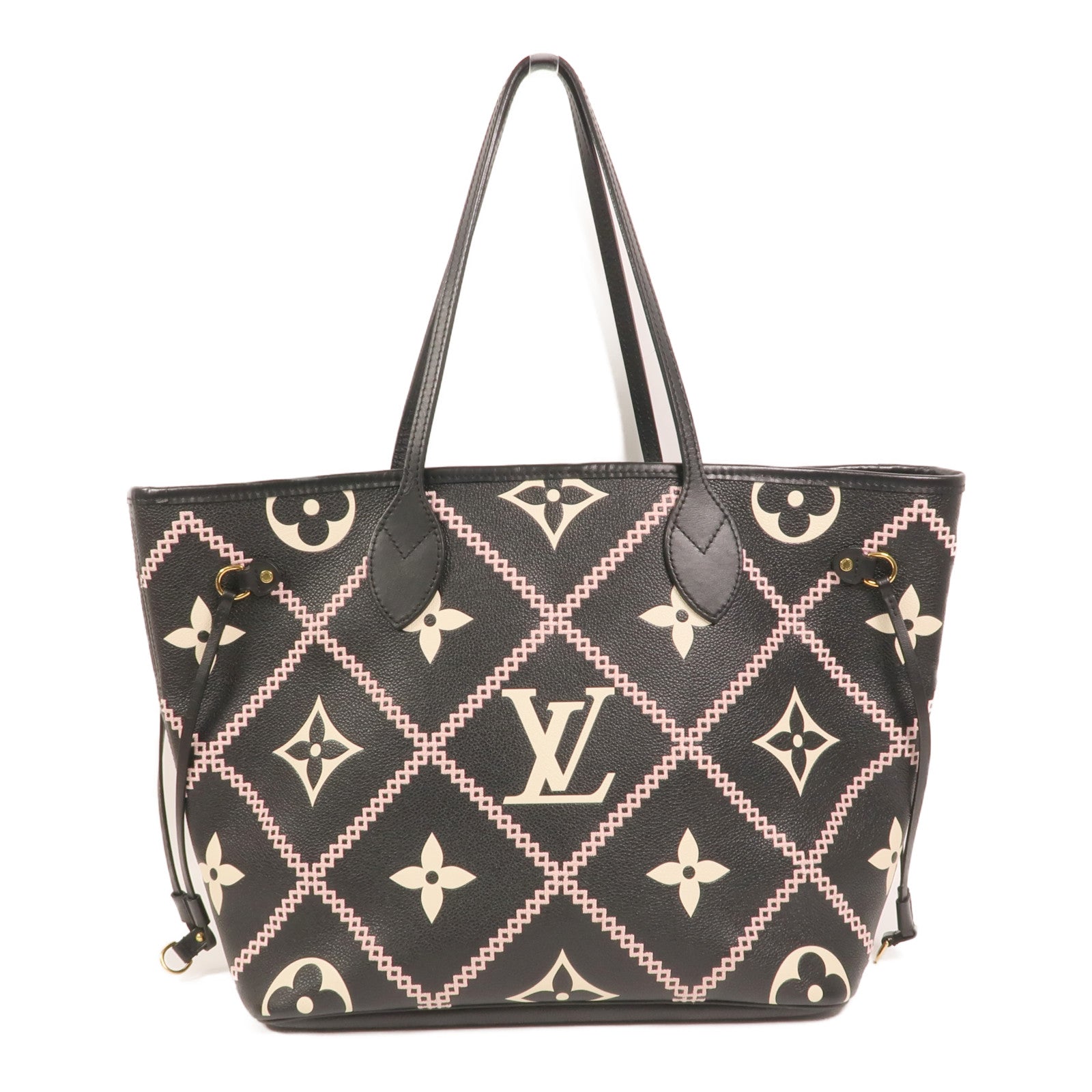 LOUIS VUITTON Monogram Empreinte Neverfull MM金扣手挽袋