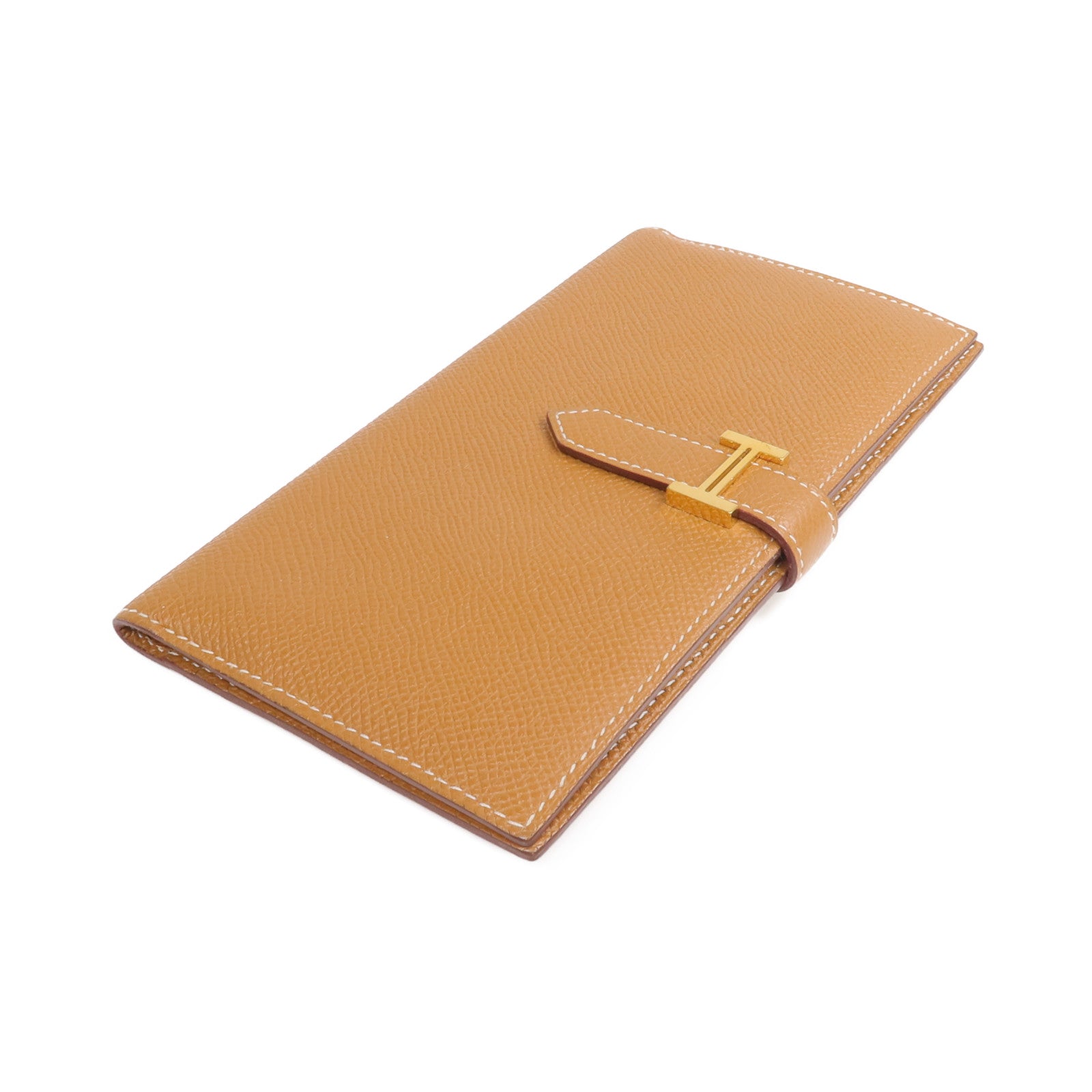 HERMES Epsom皮革Bearn Long Wallet金扣長錢包Gold