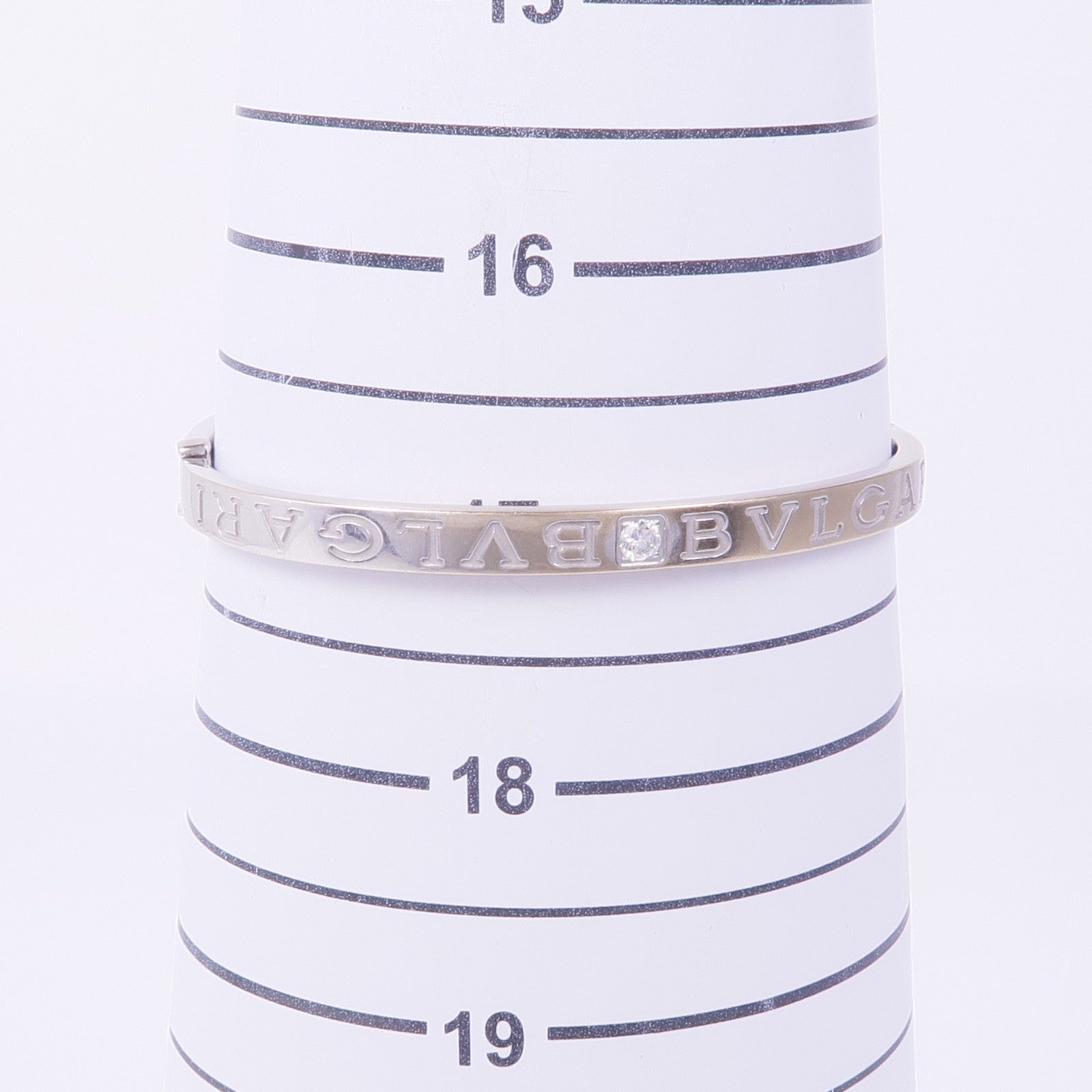 BVLGARI 18K白金Bvlgari Bvlgari Double Logo Bracelet鑽石手鐲