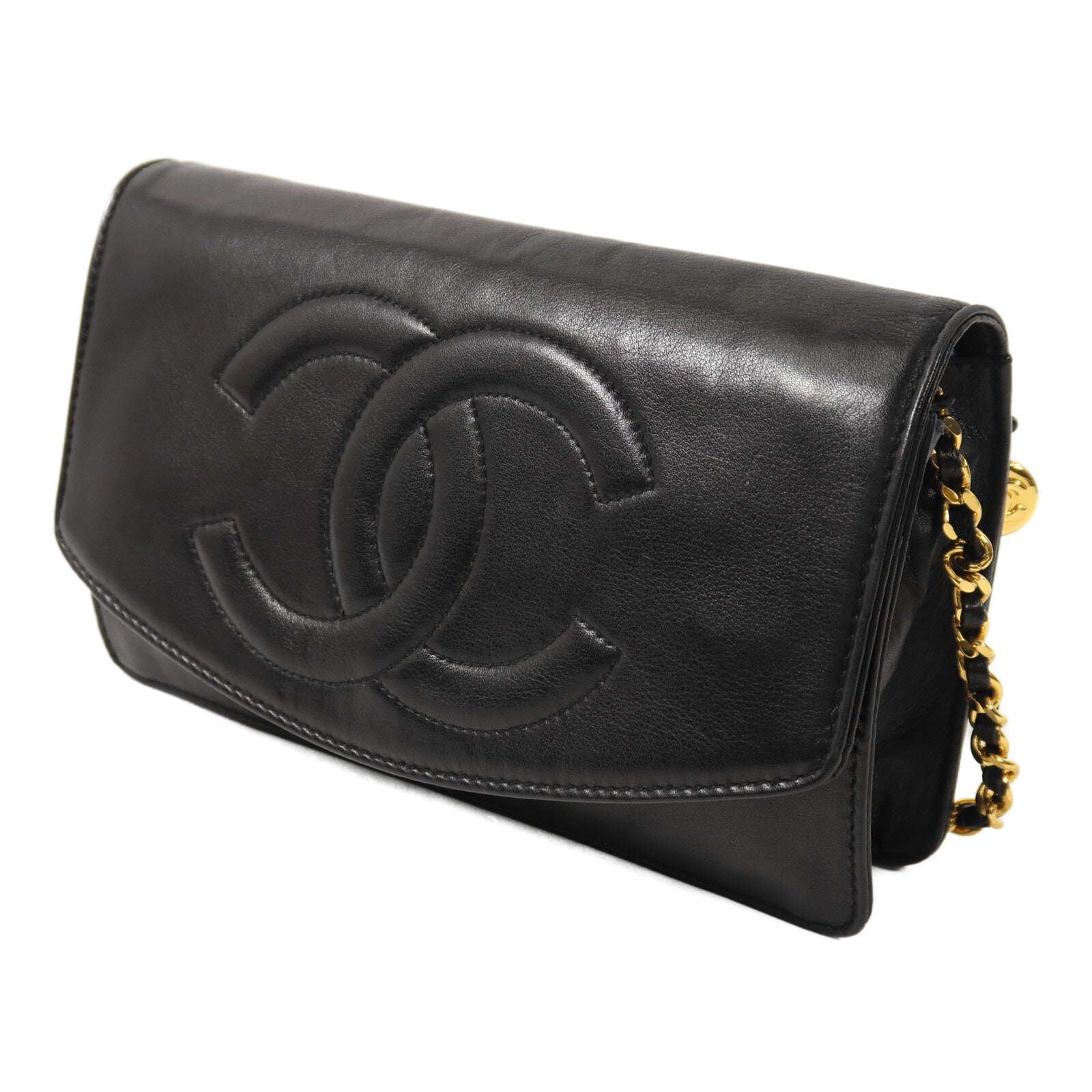 CHANEL 羊皮皮革Vintage Wallet On Chain鏈帶肩背袋