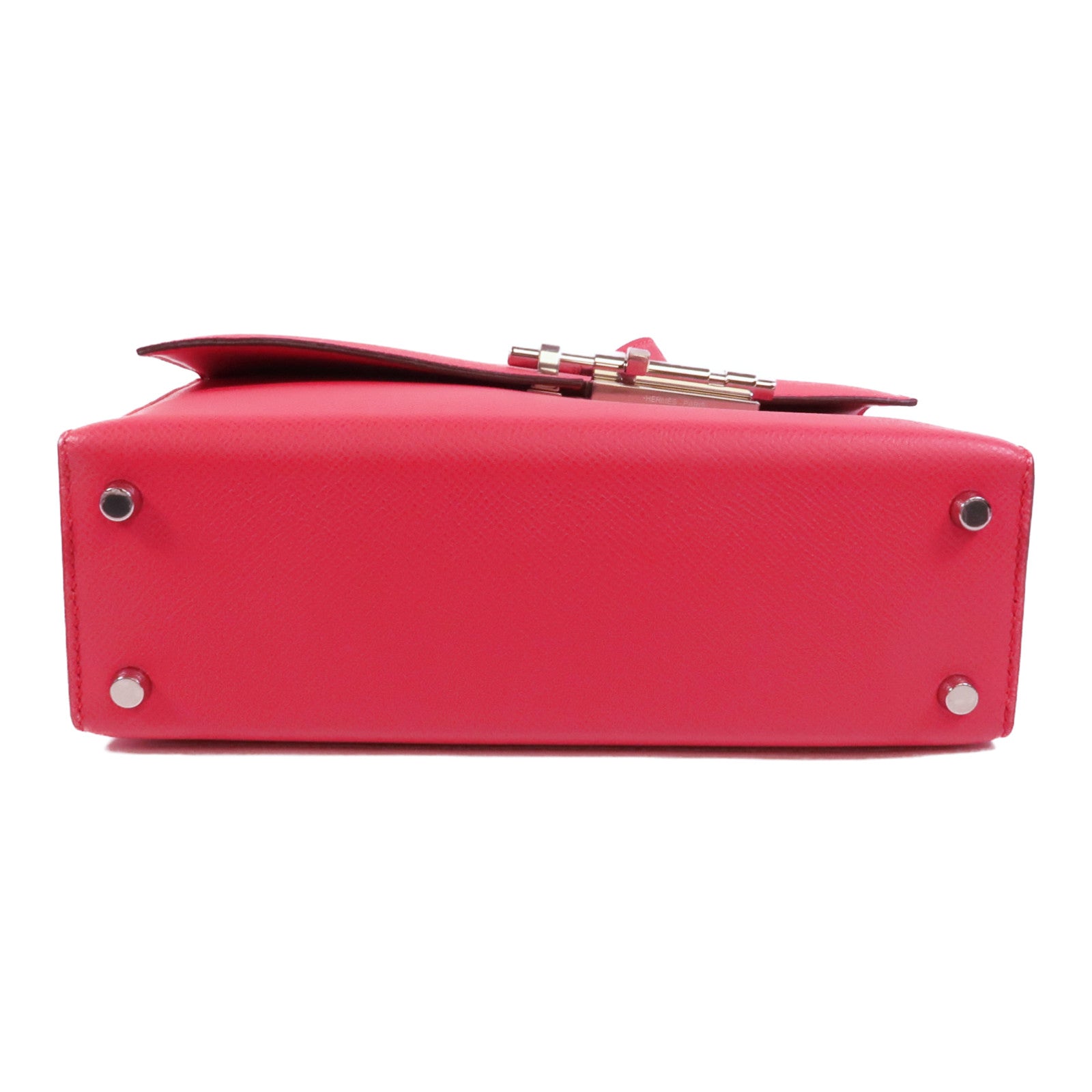 HERMES Epsom皮革Verrou 23肩背袋Rose Extreme