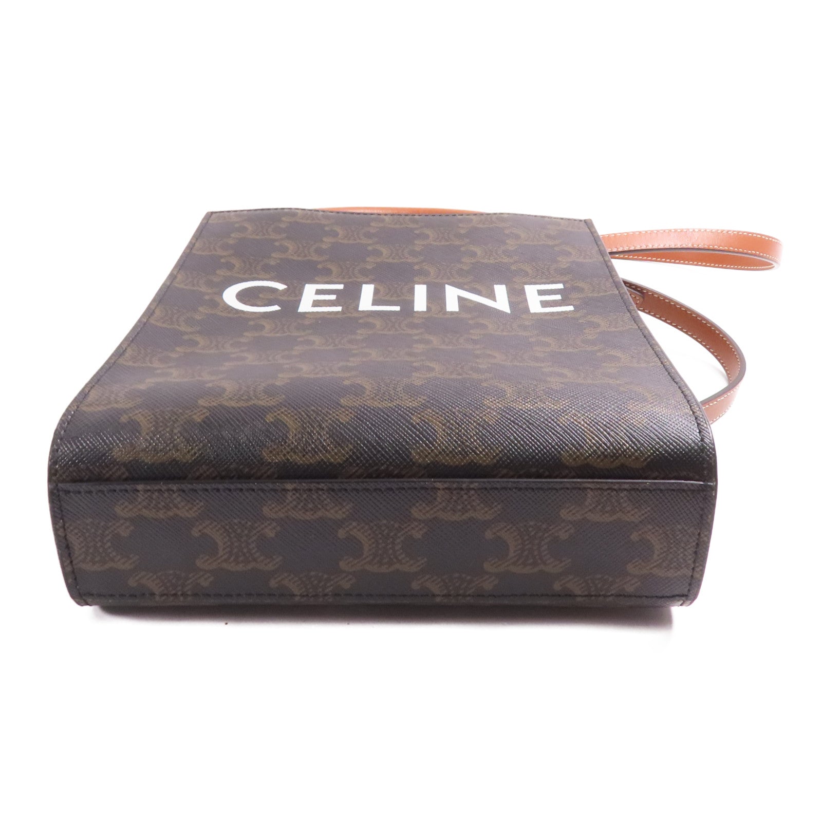 CELINE 塗層帆布Triomphe Cabas Mini金扣手挽肩背兩用袋