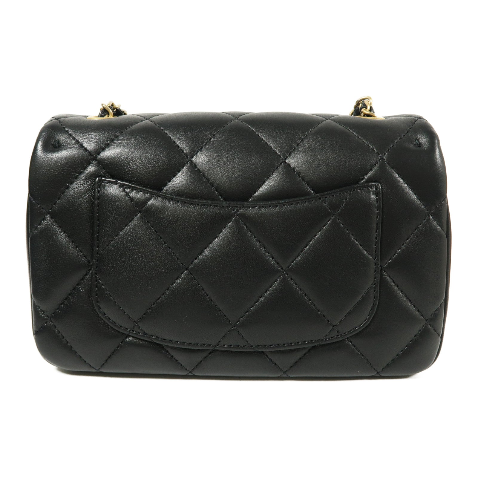 CHANEL 【激減優惠】羊皮皮革Chain Shoulder金扣鏈帶肩背袋黑色