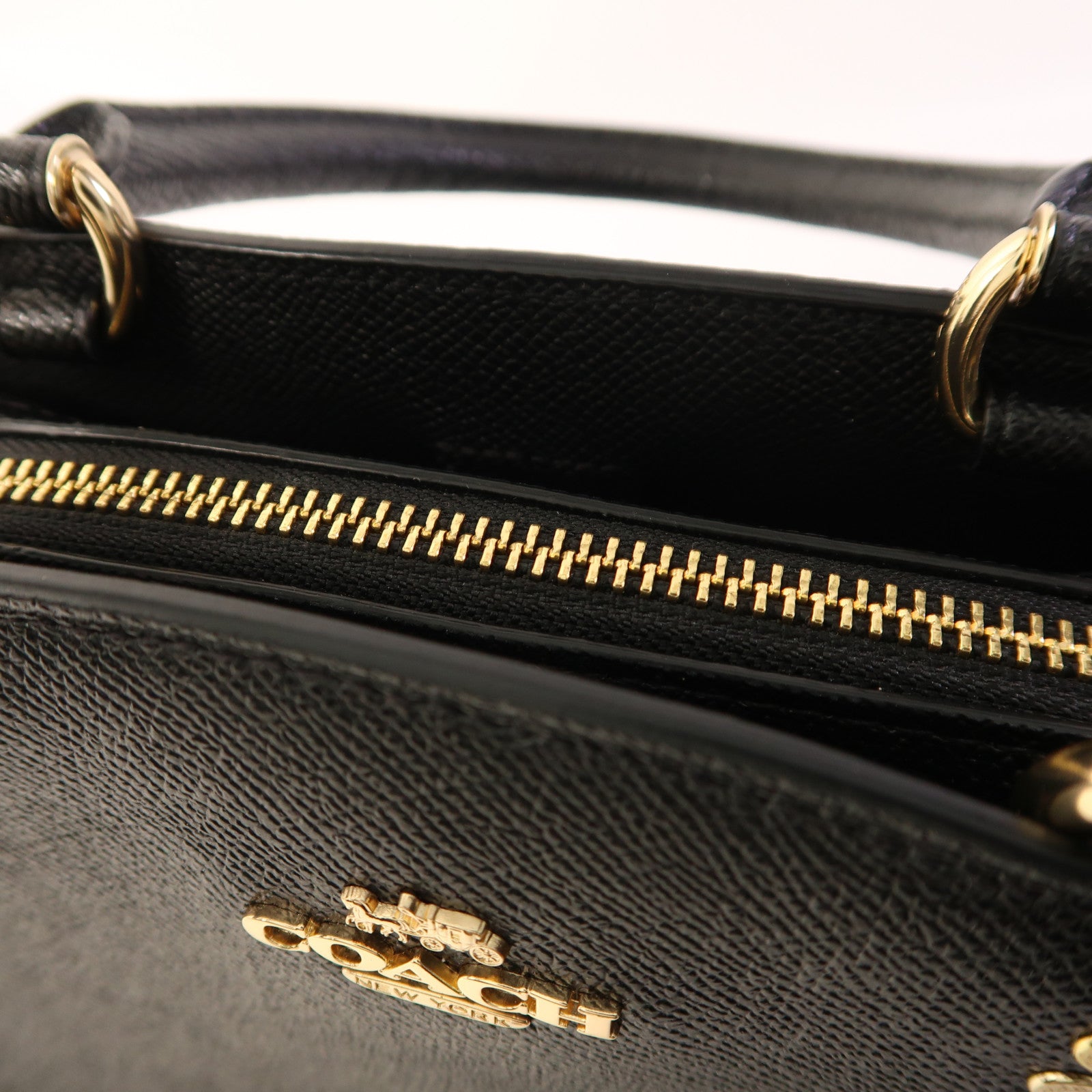 COACH 牛皮皮革Mini Lillie Carryall金扣手挽肩背兩用袋