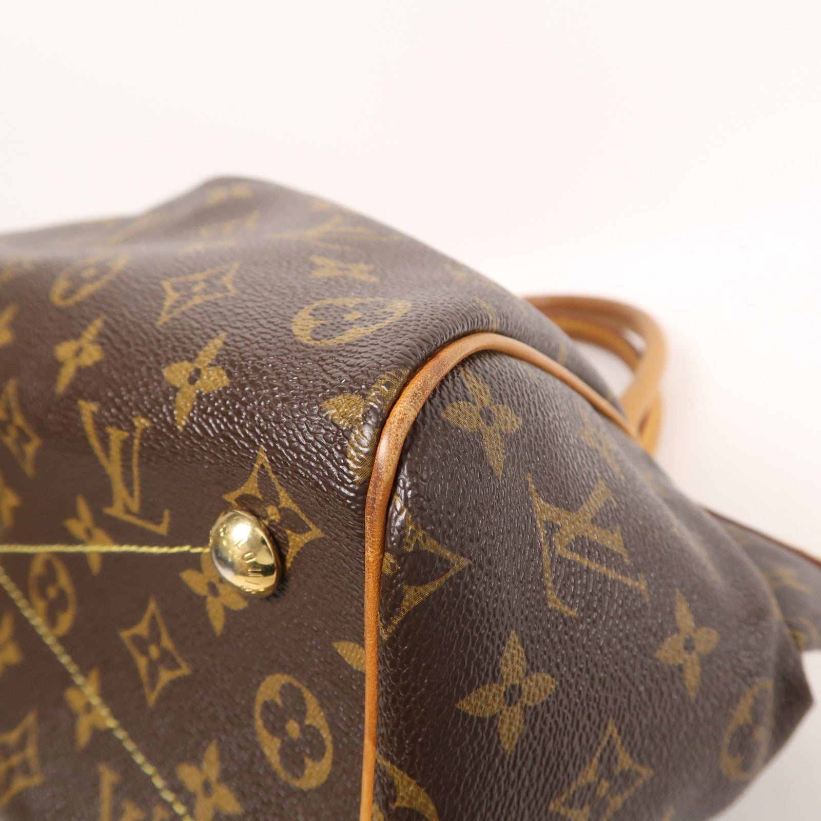 LOUIS VUITTON LV GHW Tivoli PM Shoulder Handbag M40143 Monogram Brown