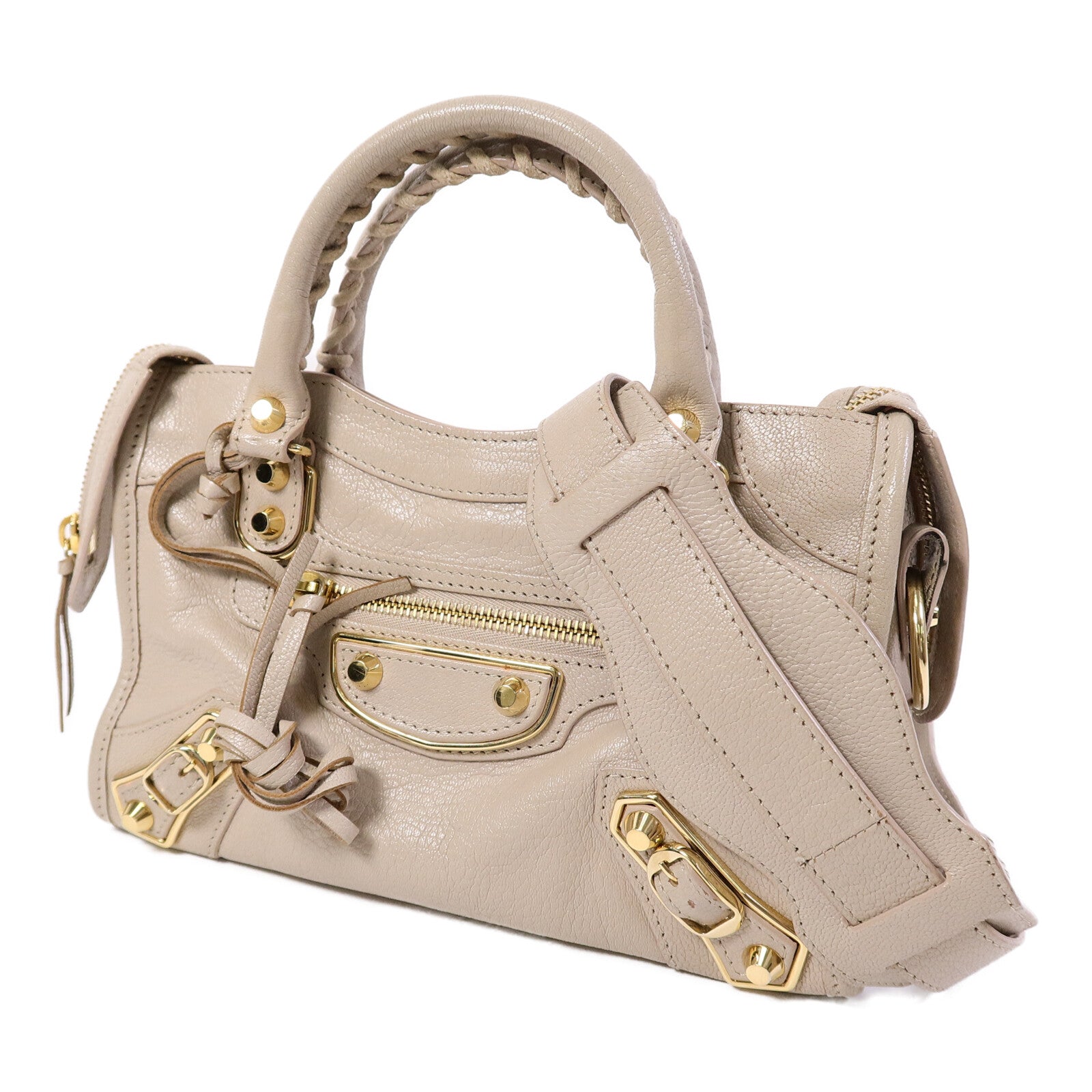 BALENCIAGA 牛皮皮革Classic Metallic Edge Mini City手挽肩背兩用袋