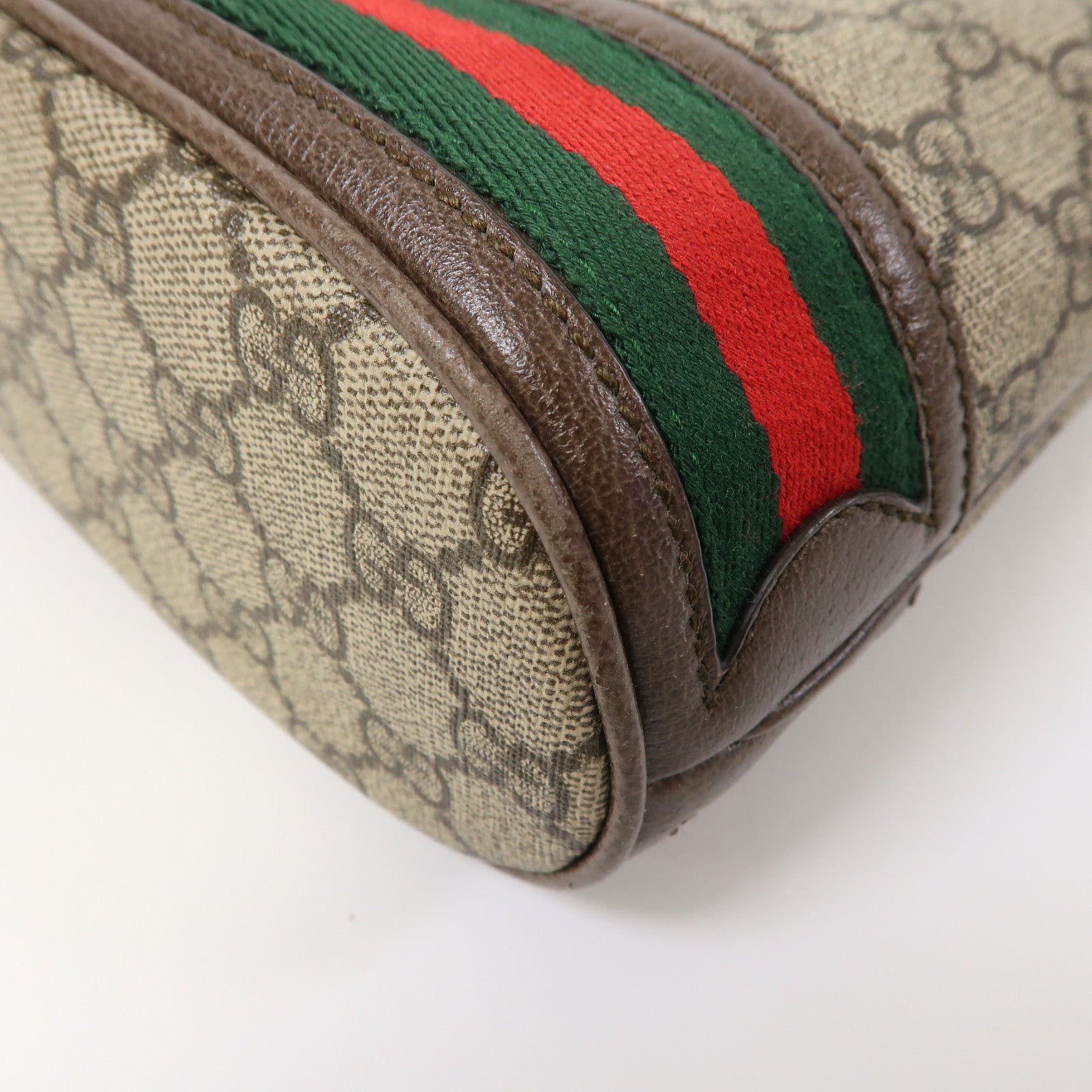 GUCCI 塗層帆布Bucket Bag金扣手挽肩背兩用袋啡色