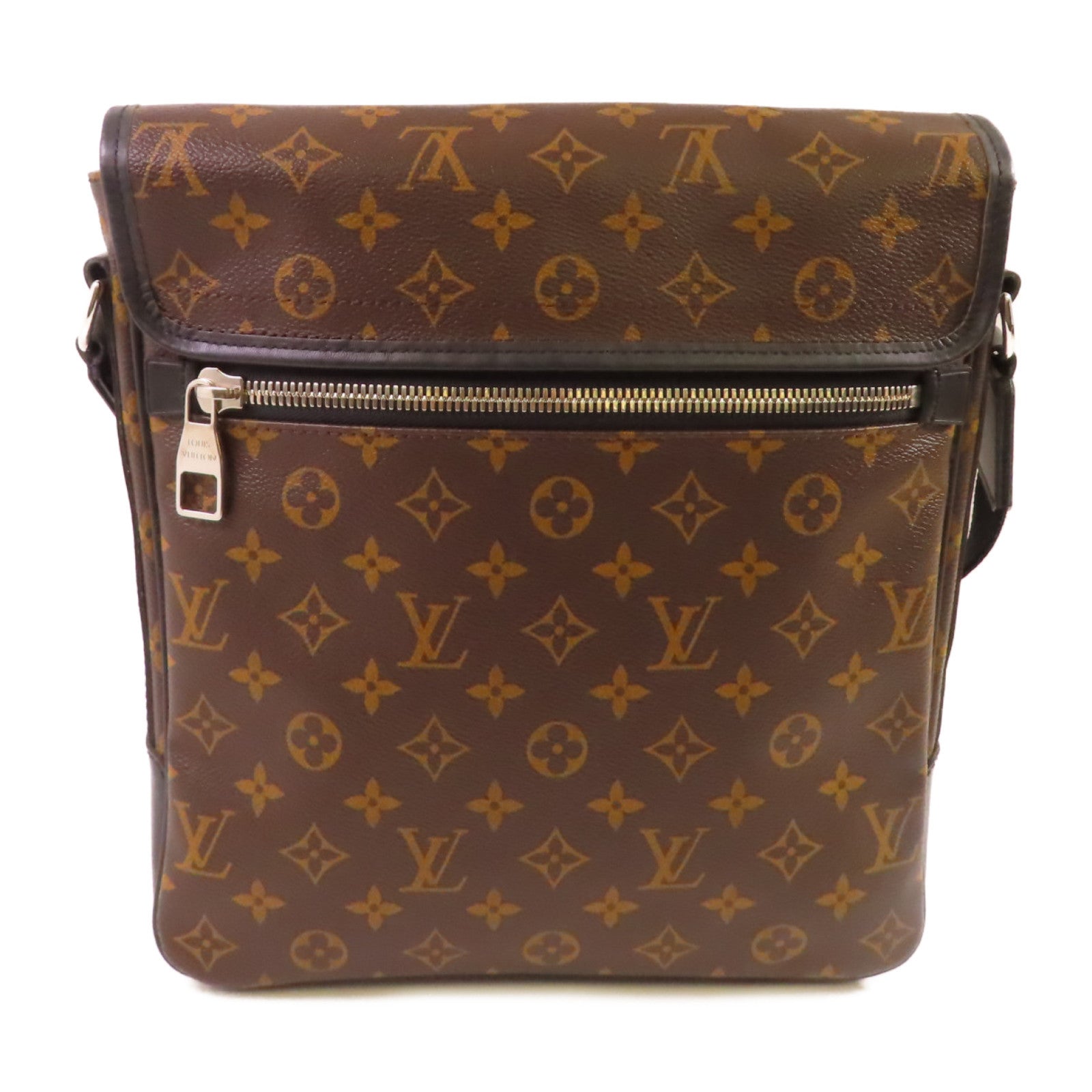 LOUIS VUITTON Monogram Macassar Bass Shoulder Bag銀扣肩背袋啡色/黑色