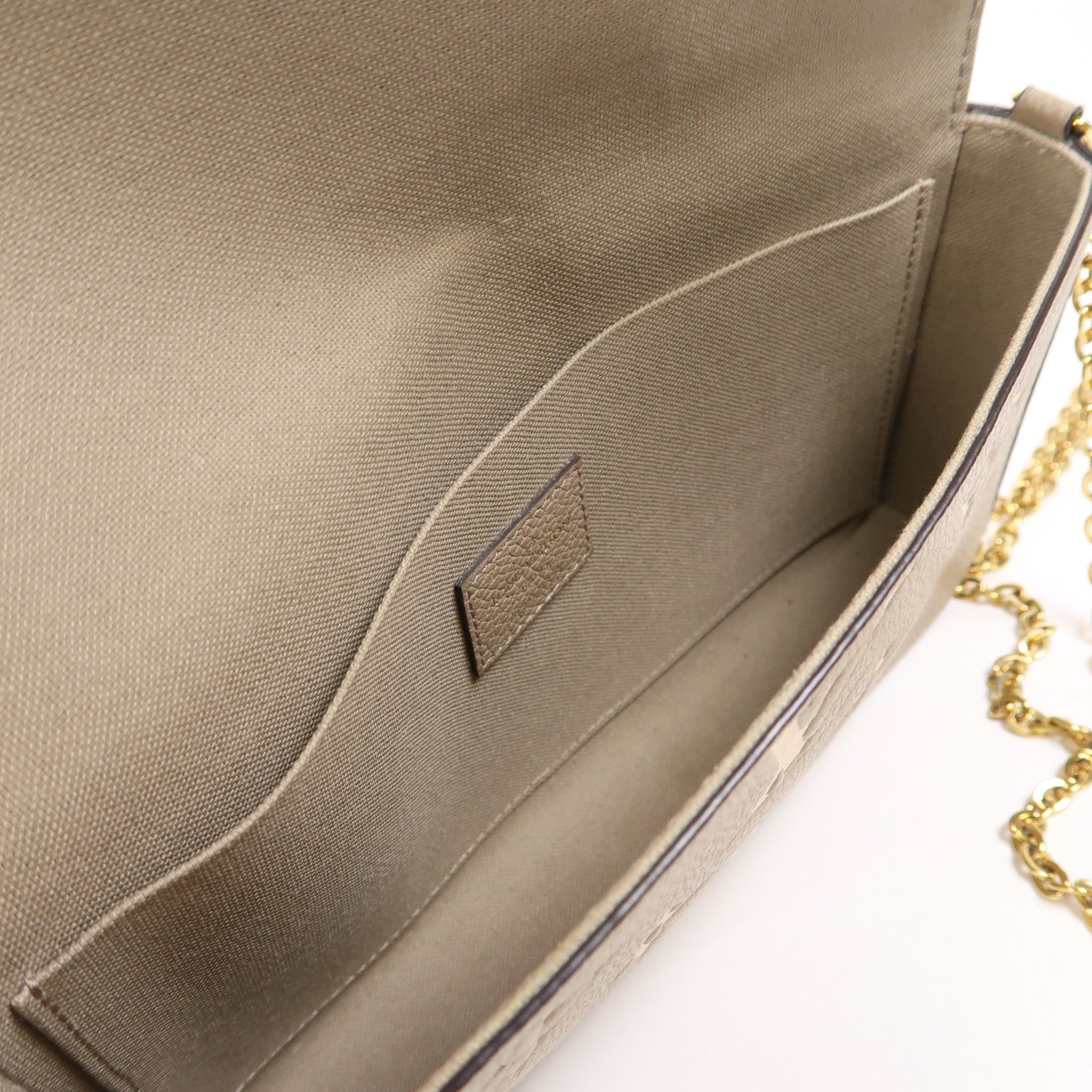 LOUIS VUITTON Monogram Empreinte Felicie Pochette金扣鏈帶肩背袋