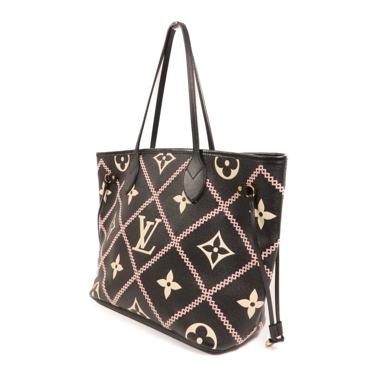 LOUIS VUITTON Monogram Empreinte Neverfull MM金扣手挽袋