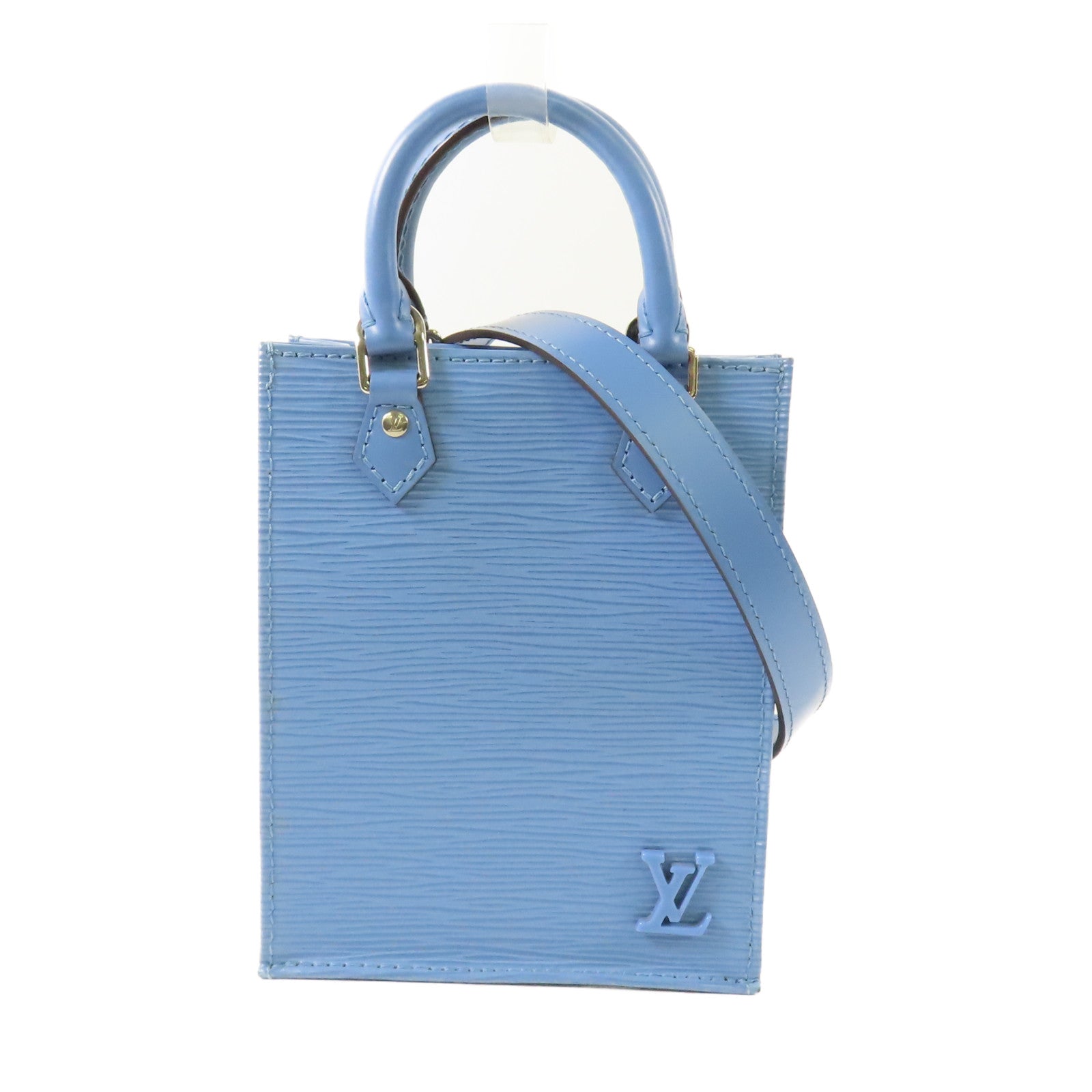 LOUIS VUITTON Epi Petit Sac Plat銀扣手挽肩背兩用袋