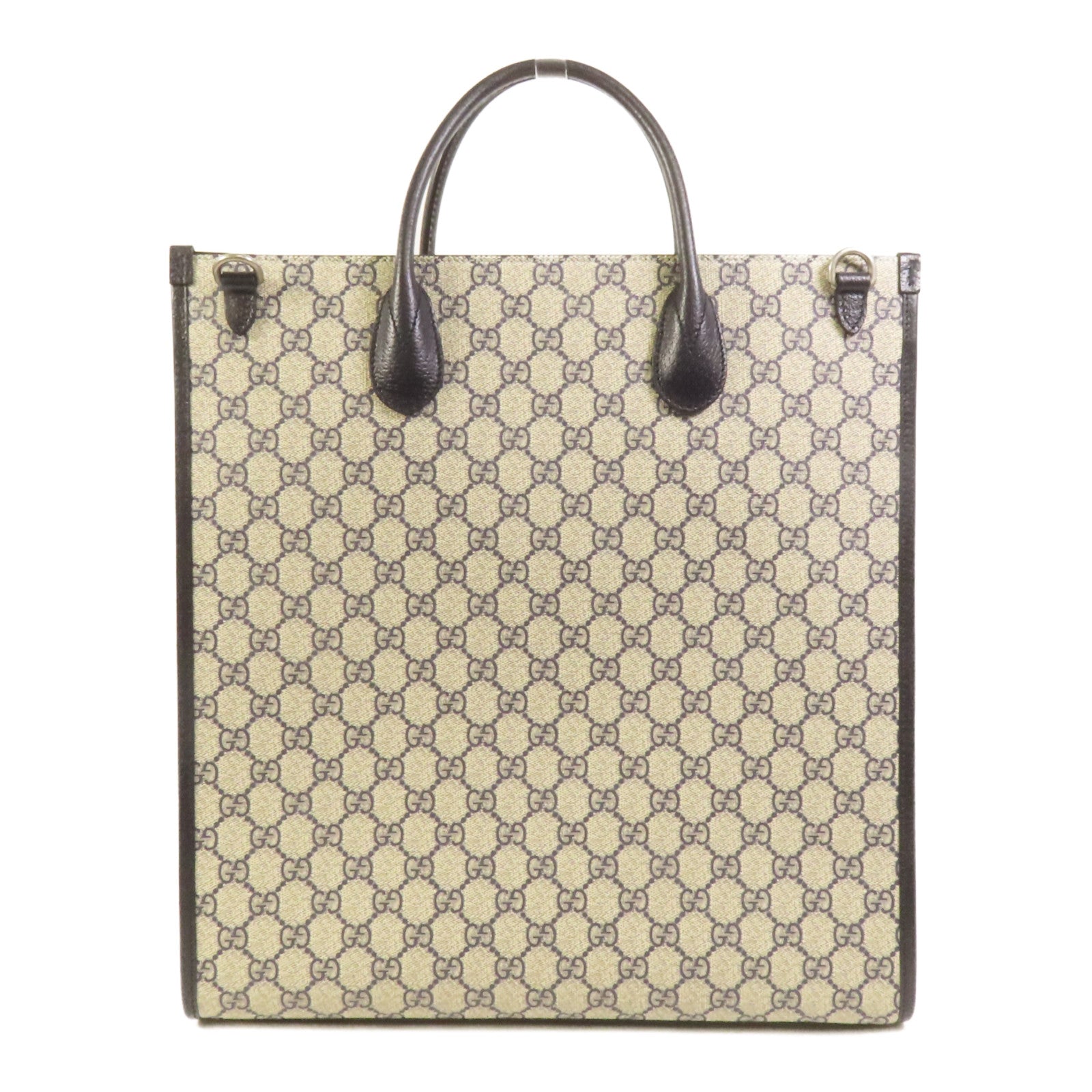 GUCCI 塗層帆布Interlocking G Medium Tote銀扣手挽肩背兩用袋