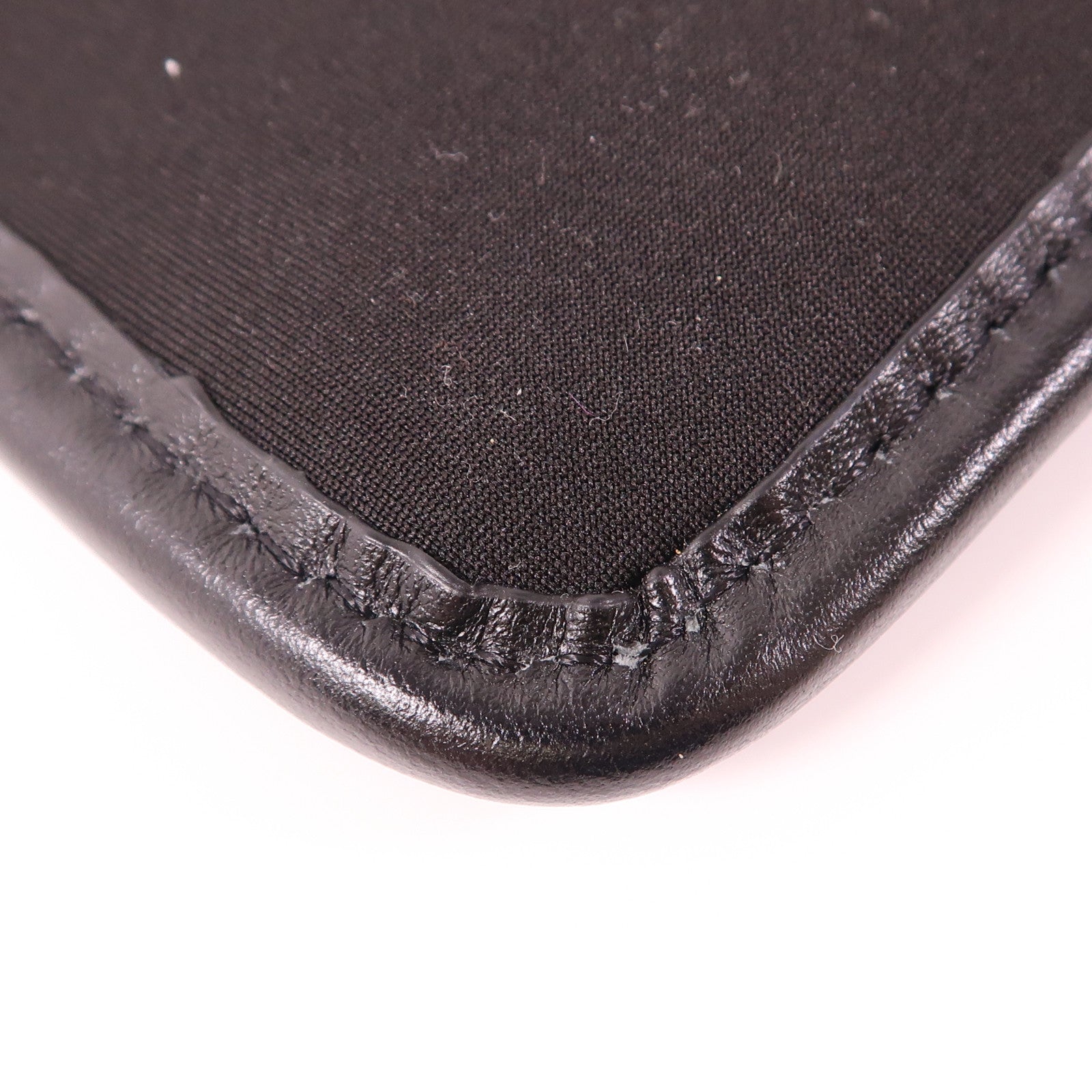 MOSCHINO Canvas Clutch Silver Hand Bag Handbag Black Black Canvas