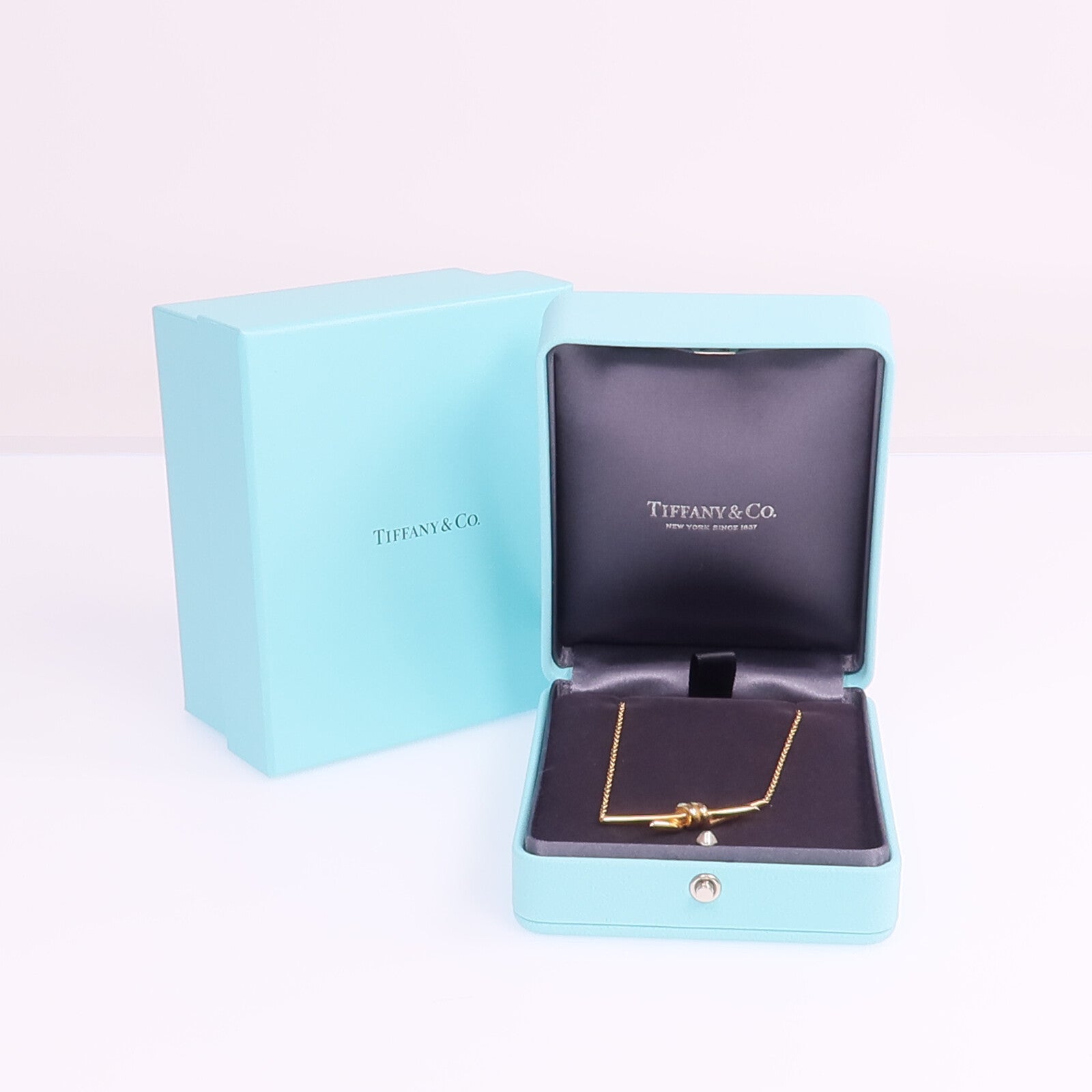 TIFFANY＆CO 18K玫瑰金Knot Necklace項鍊