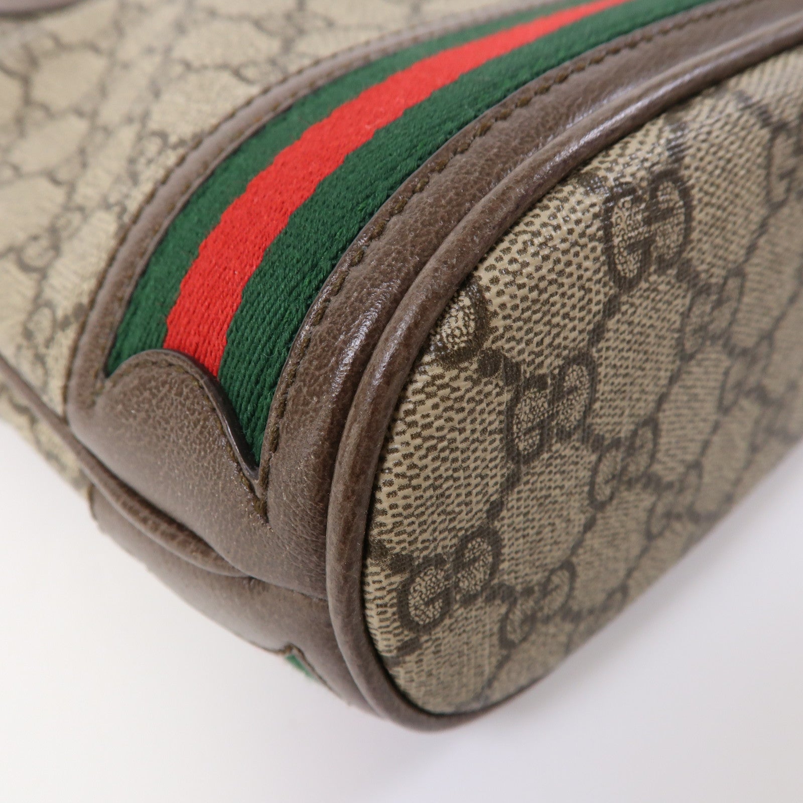 GUCCI 塗層帆布Bucket Bag金扣手挽肩背兩用袋啡色