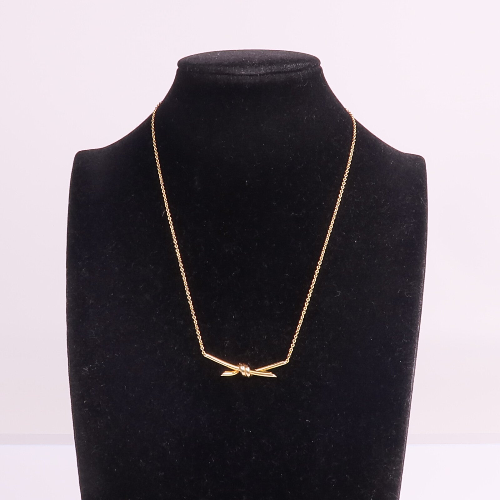 TIFFANY＆CO 18K玫瑰金Knot Necklace項鍊