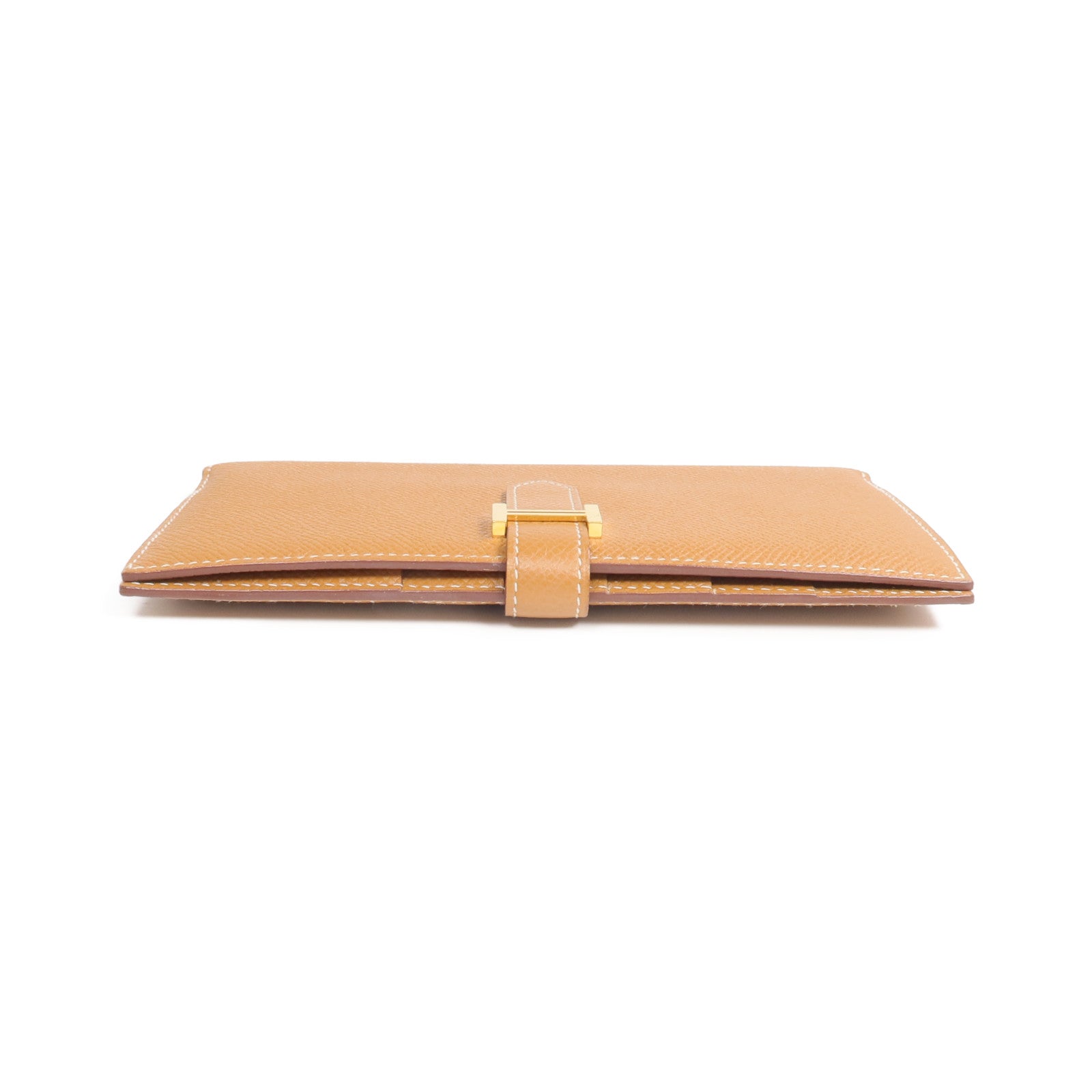 HERMES Epsom皮革Bearn Long Wallet金扣長錢包Gold