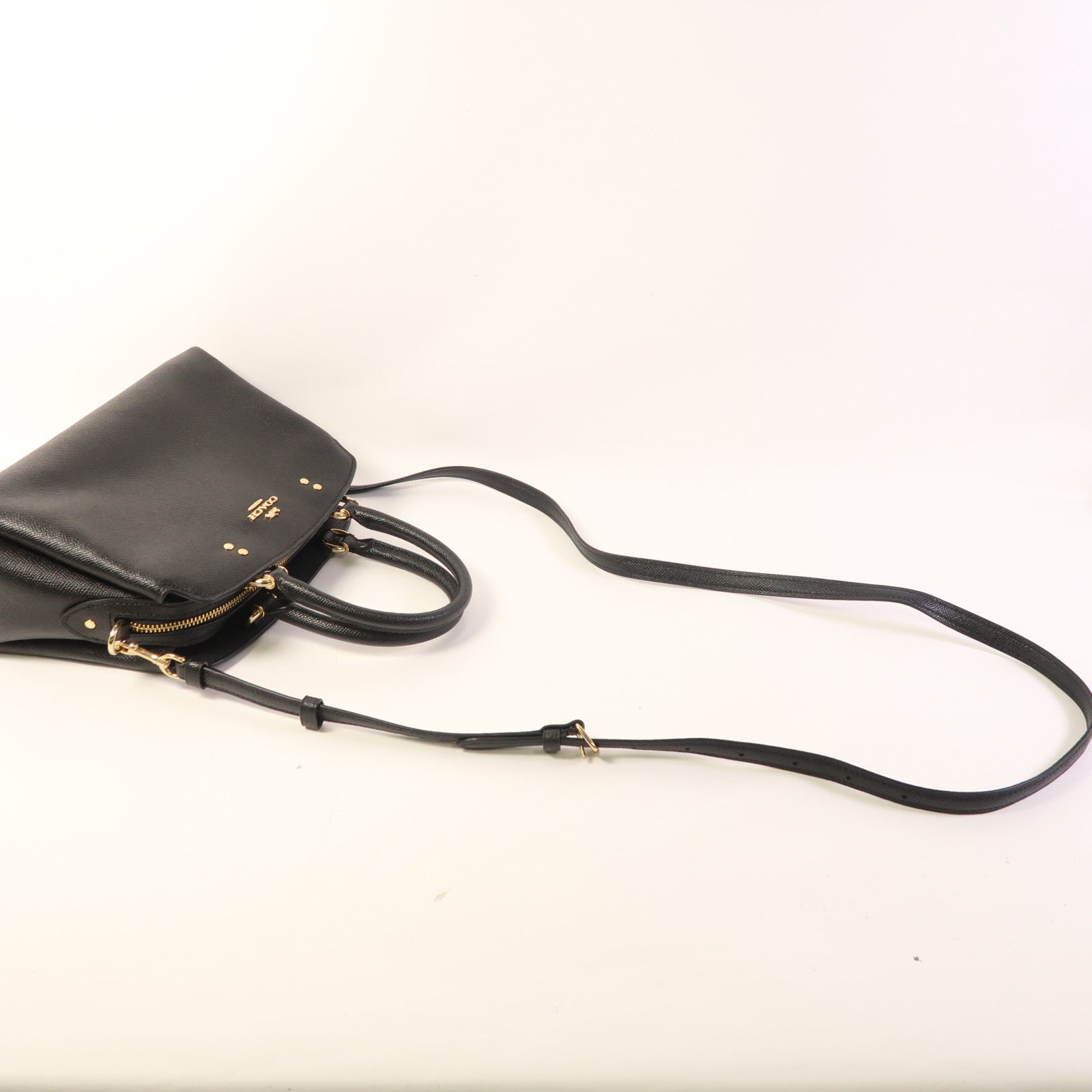 COACH 牛皮皮革Mini Lillie Carryall金扣手挽肩背兩用袋