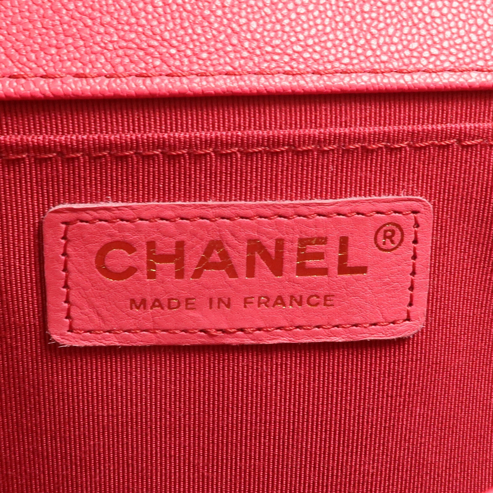 CHANEL 牛皮皮革Boy 25金扣鏈帶肩背袋