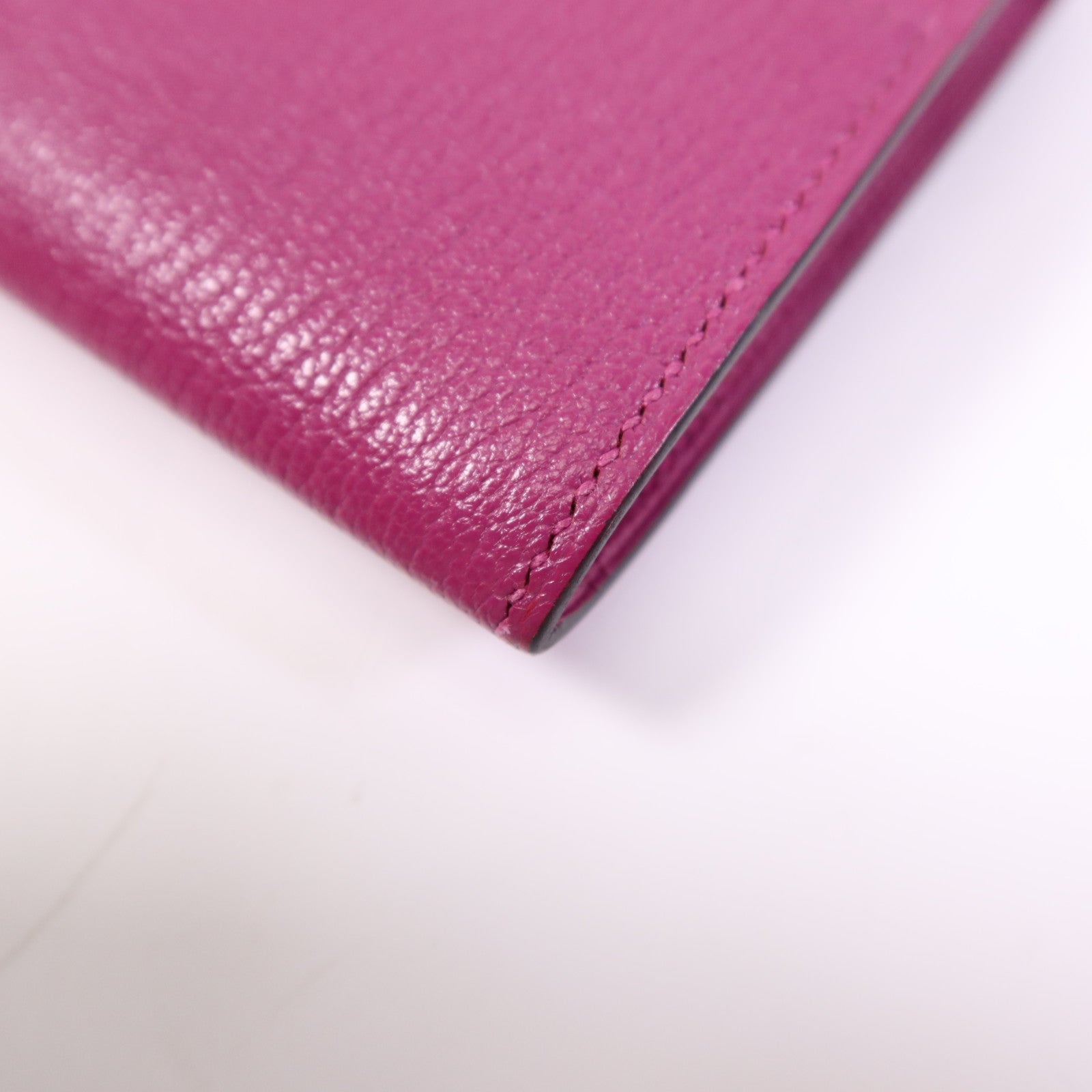 HERMES 【激減優惠】Chevre皮革Cinhetic To Go Wallet銀扣肩背袋Anemone