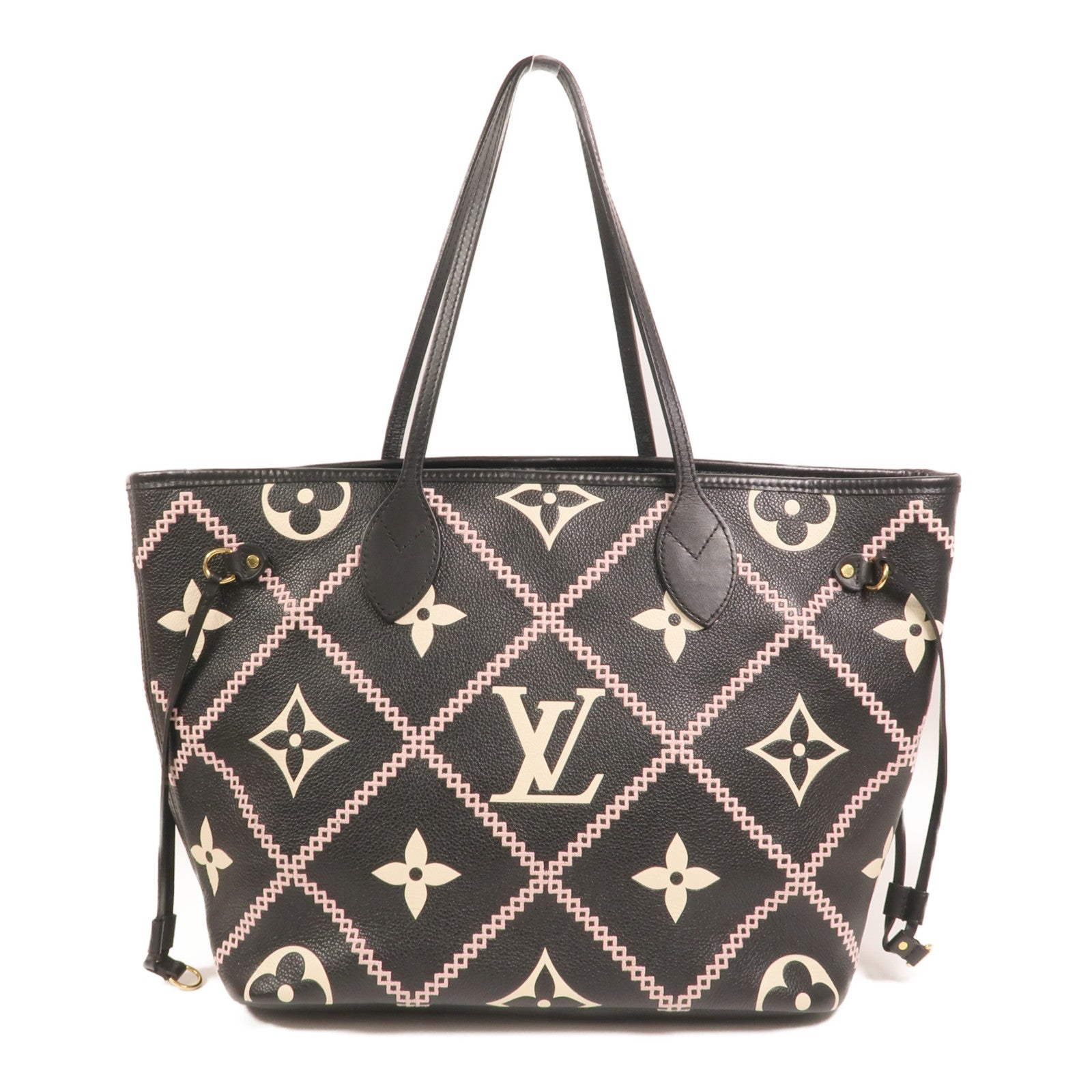 LOUIS VUITTON Monogram Empreinte Neverfull MM金扣手挽袋