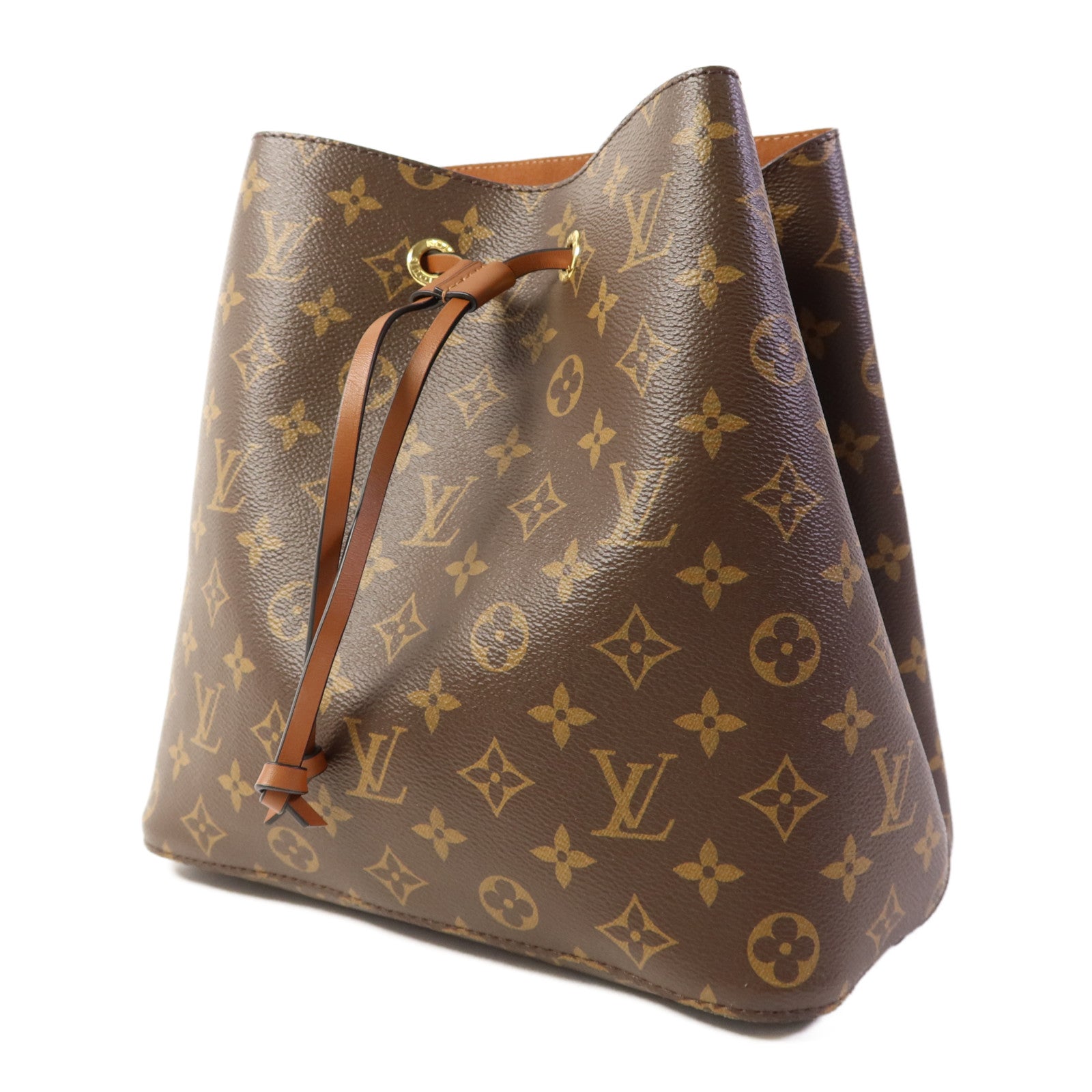 LOUIS VUITTON Monogram NeoNoe MM金扣肩背袋棕色