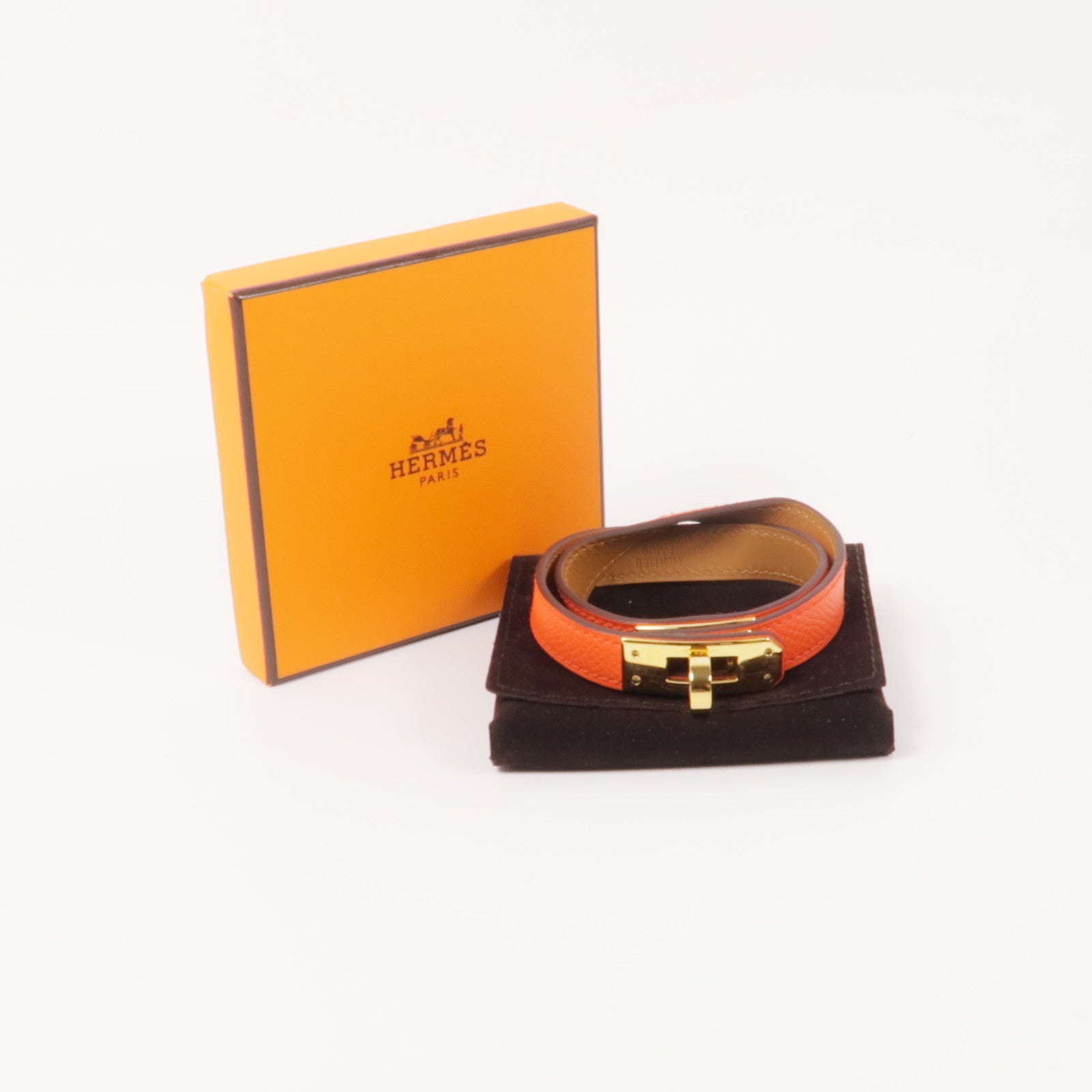 HERMES Veau Epsom皮革Double Tour金扣手鏈