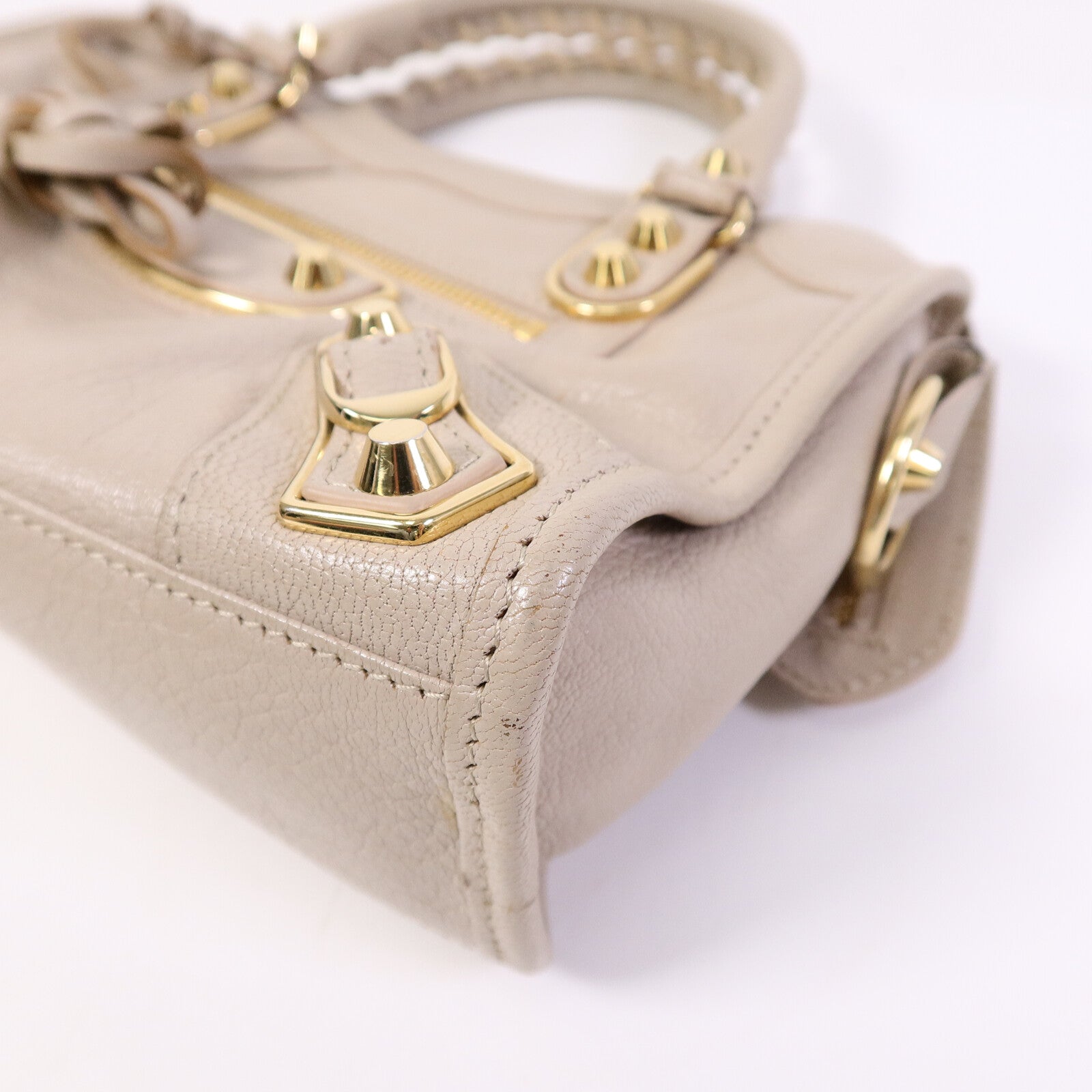 BALENCIAGA 牛皮皮革Classic Metallic Edge Mini City手挽肩背兩用袋