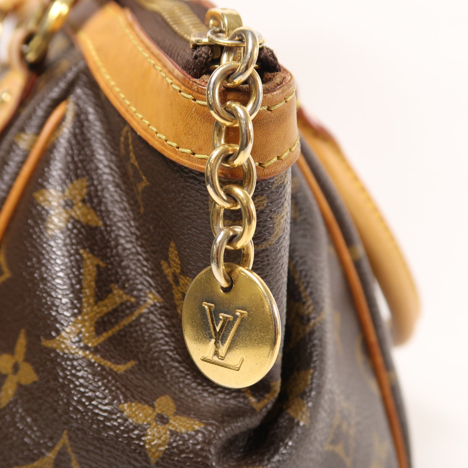 LOUIS VUITTON LV GHW Tivoli PM Shoulder Handbag M40143 Monogram Brown